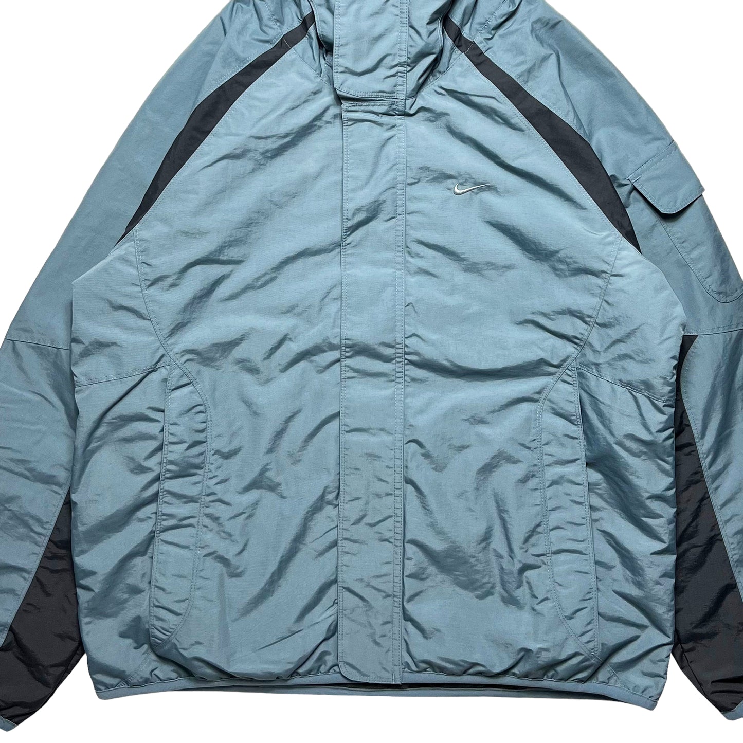 Veste réversible à empiècements en nylon/polaire Nike bleu acier - Moyen