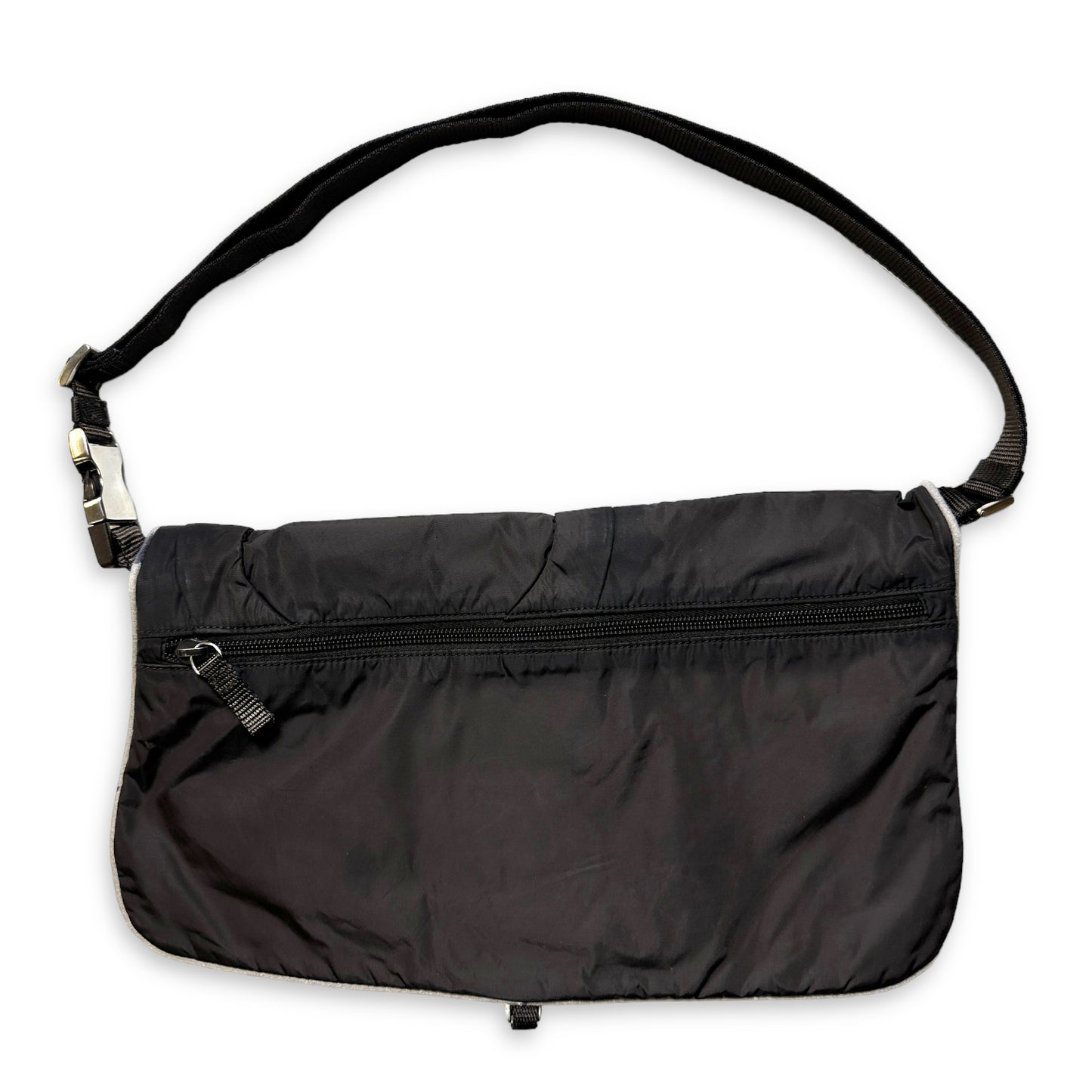 Sac bandoulière Prada Sport marron foncé avec poche cachée