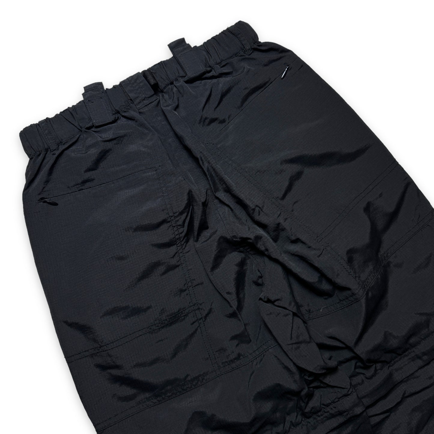 Pantalon cargo Stüssy Jet Black Ripstop 2in1 Zip Off du début des années 2000 - Taille 30"