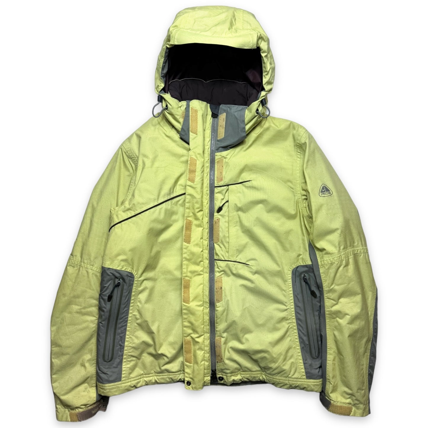 Early 2000's Nike ACG Washed Lime Green Padded Jacket - Small / Medium