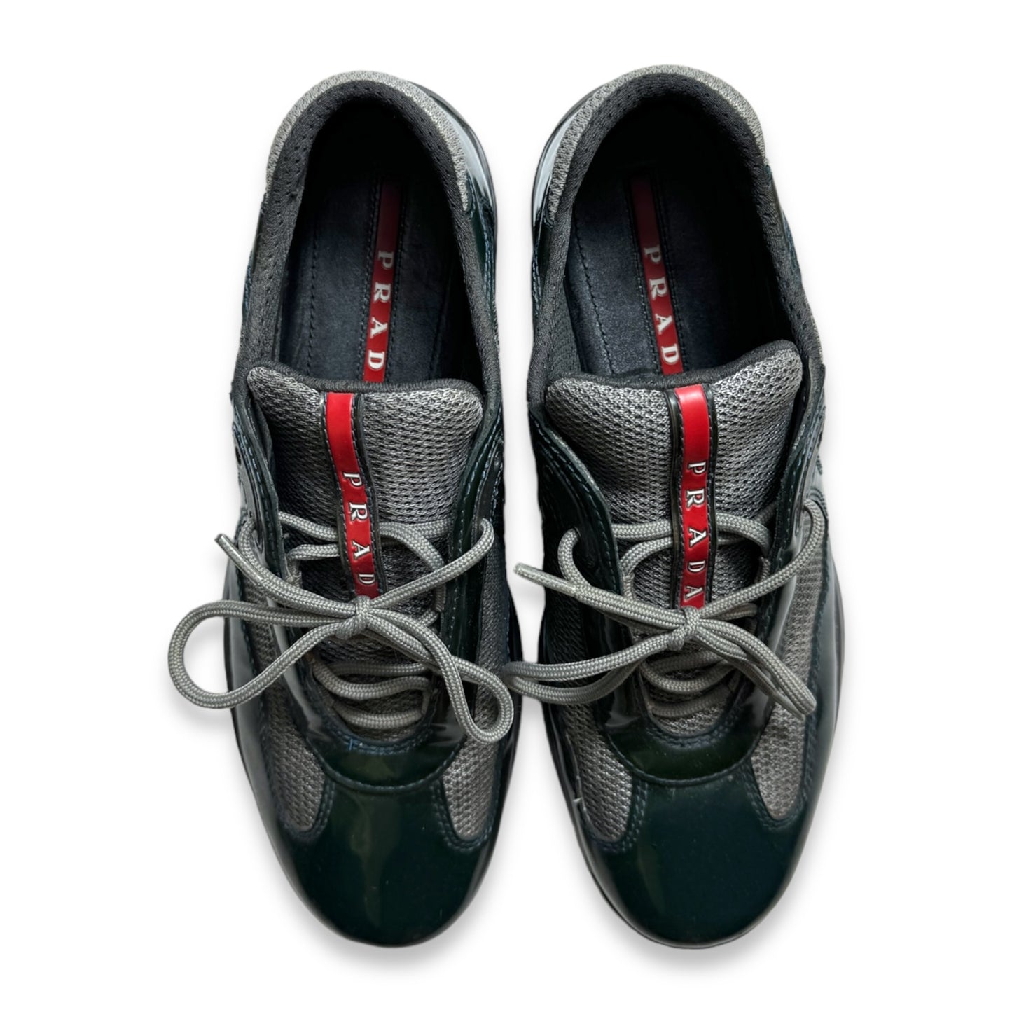 Prada Deep Green Patent American Cups - UK7 / US8