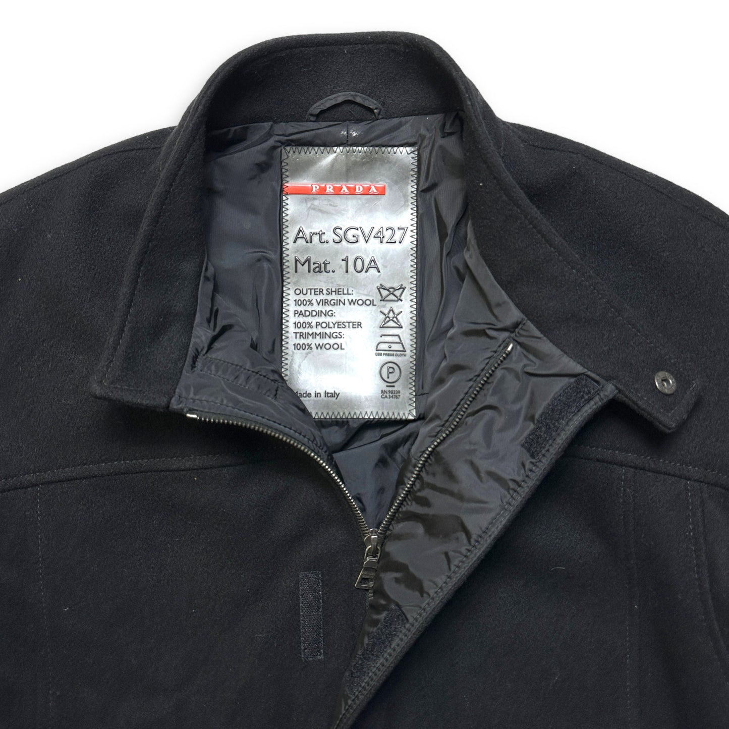 Veste en laine noire Prada Sport Jet - Moyenne