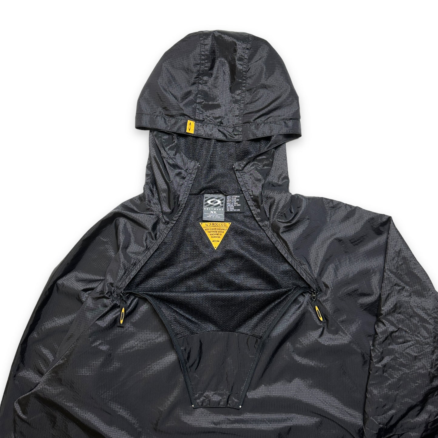 Oakley Software Jet Black Nylon Shimmer Pullover Anorak - Extra Large / Extra Extra Large