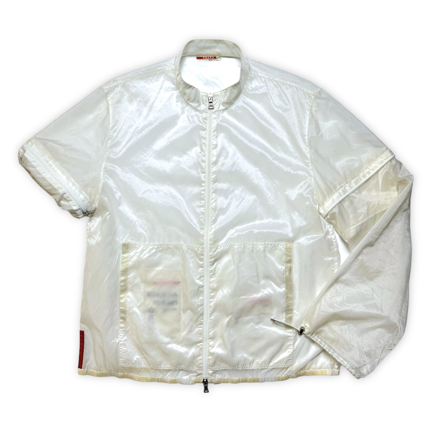 SS99' Veste semi-transparente en polyuréthane 2 en 1 Prada Sport - Grand / Extra Large