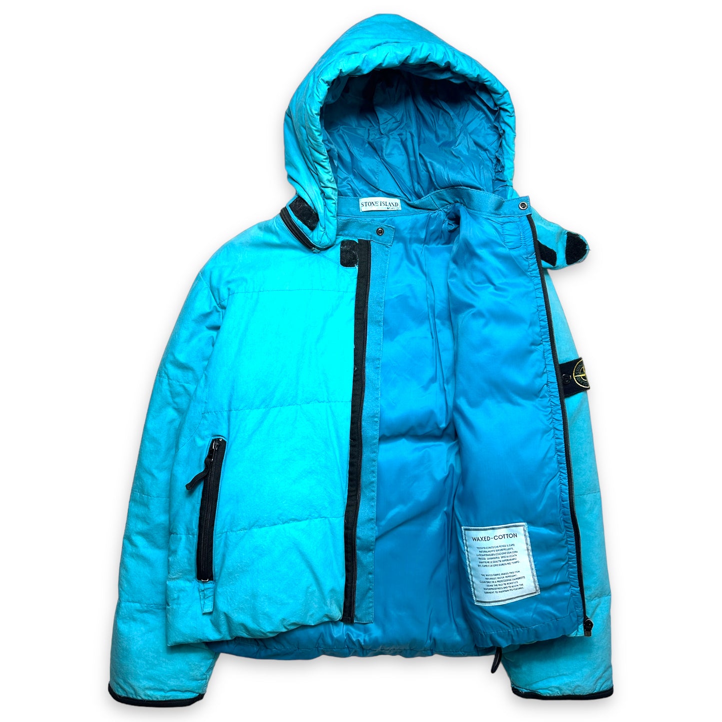 Early 2000's Stone Island Waxed Cotton Down Jacket - Small / Medium