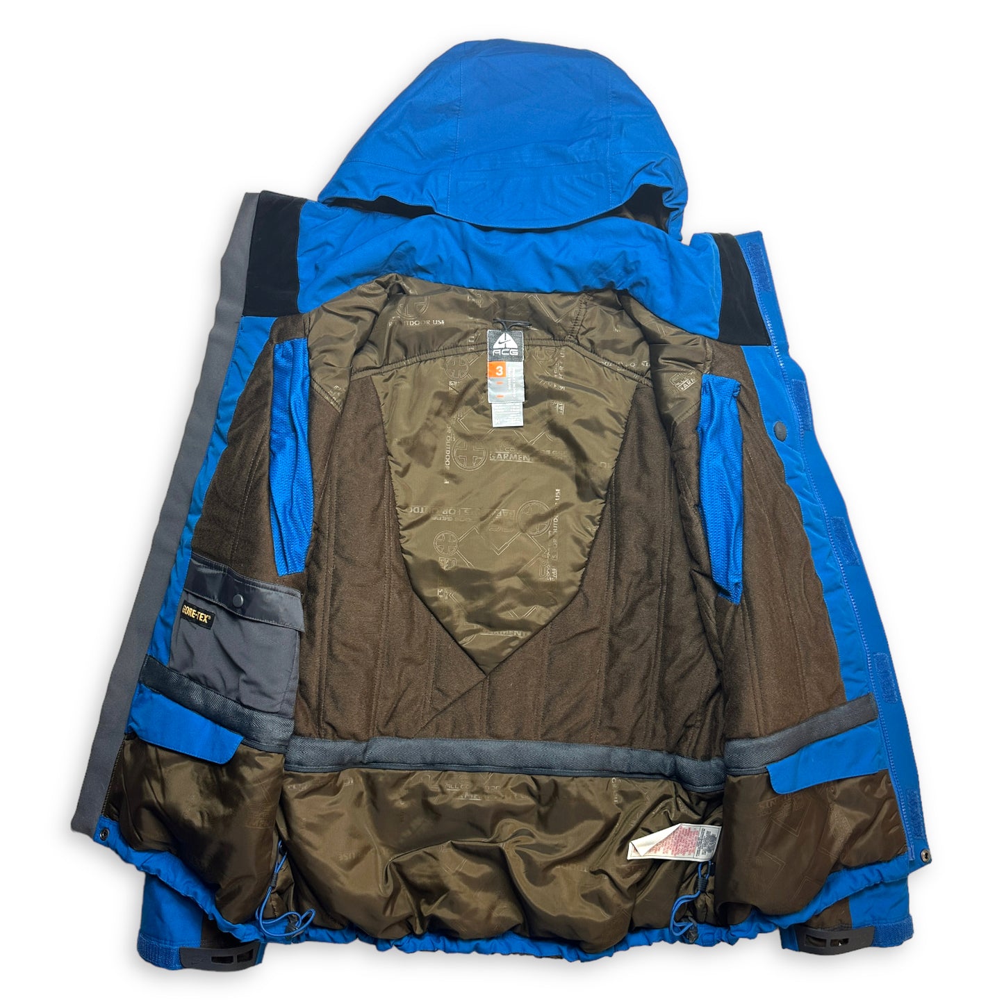2006 Nike ACG Royal Blue/Brown Gore-Tex Padded Jacket - Medium