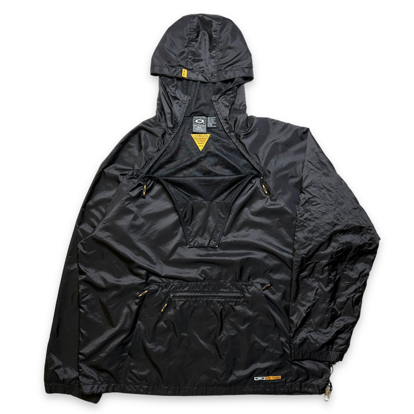 Oakley Software Jet Black Nylon Shimmer Pullover Anorak - Extra Large / Extra Extra Large