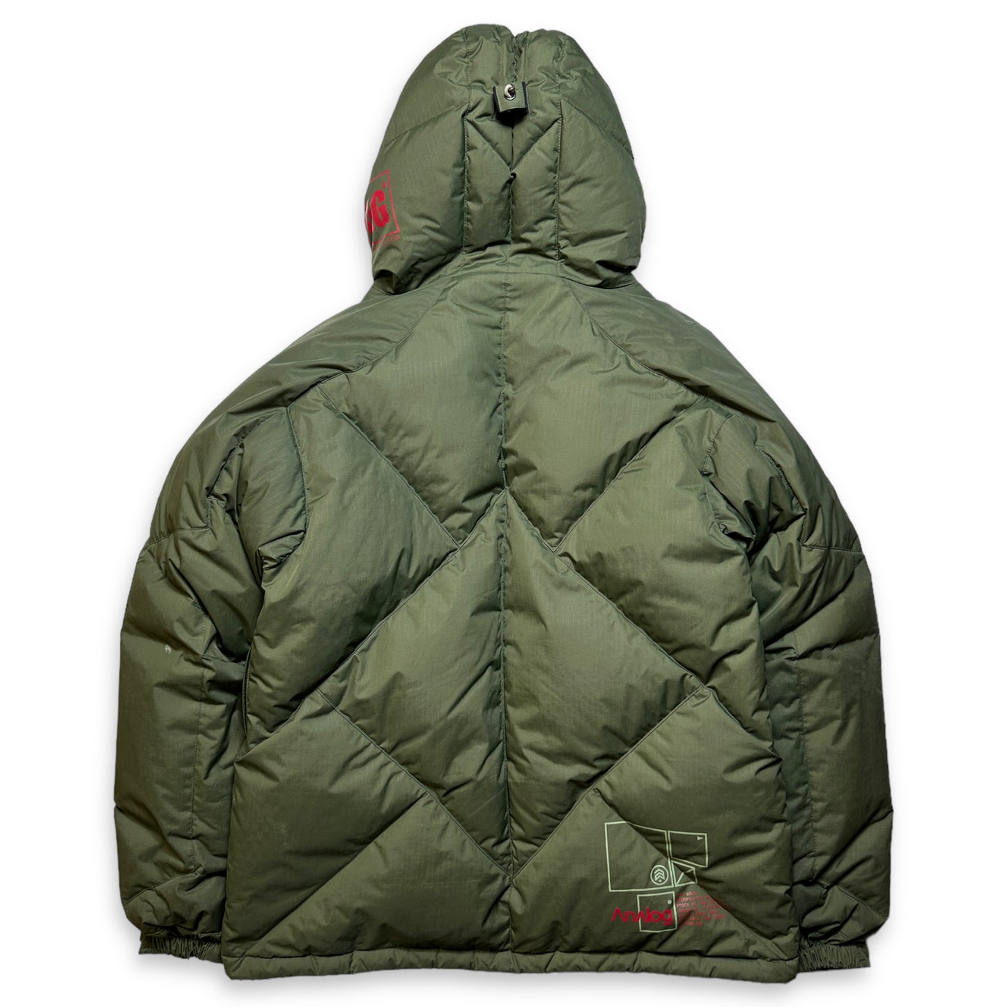 Analog Green Rip-Stop Multi-Pocket Puffer