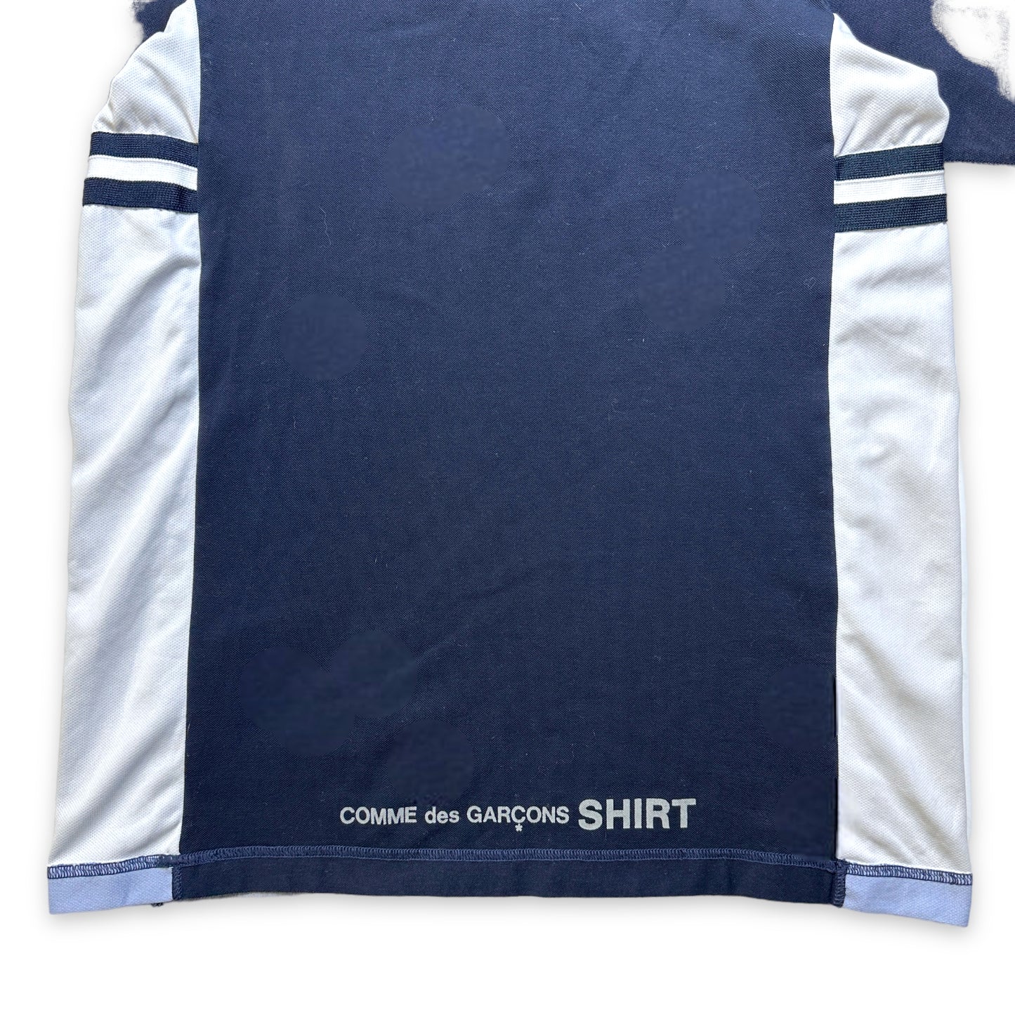 Comme Des Garcons Split Panel Navy Polo - Medium
