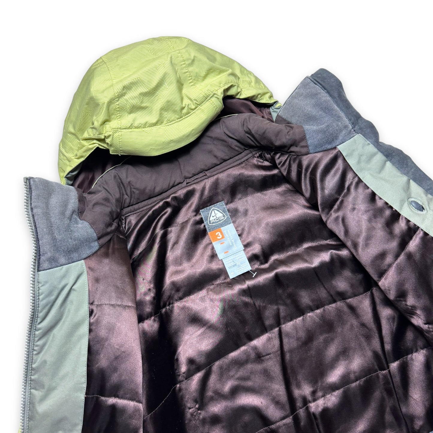 Early 2000's Nike ACG Washed Lime Green Padded Jacket - Small / Medium