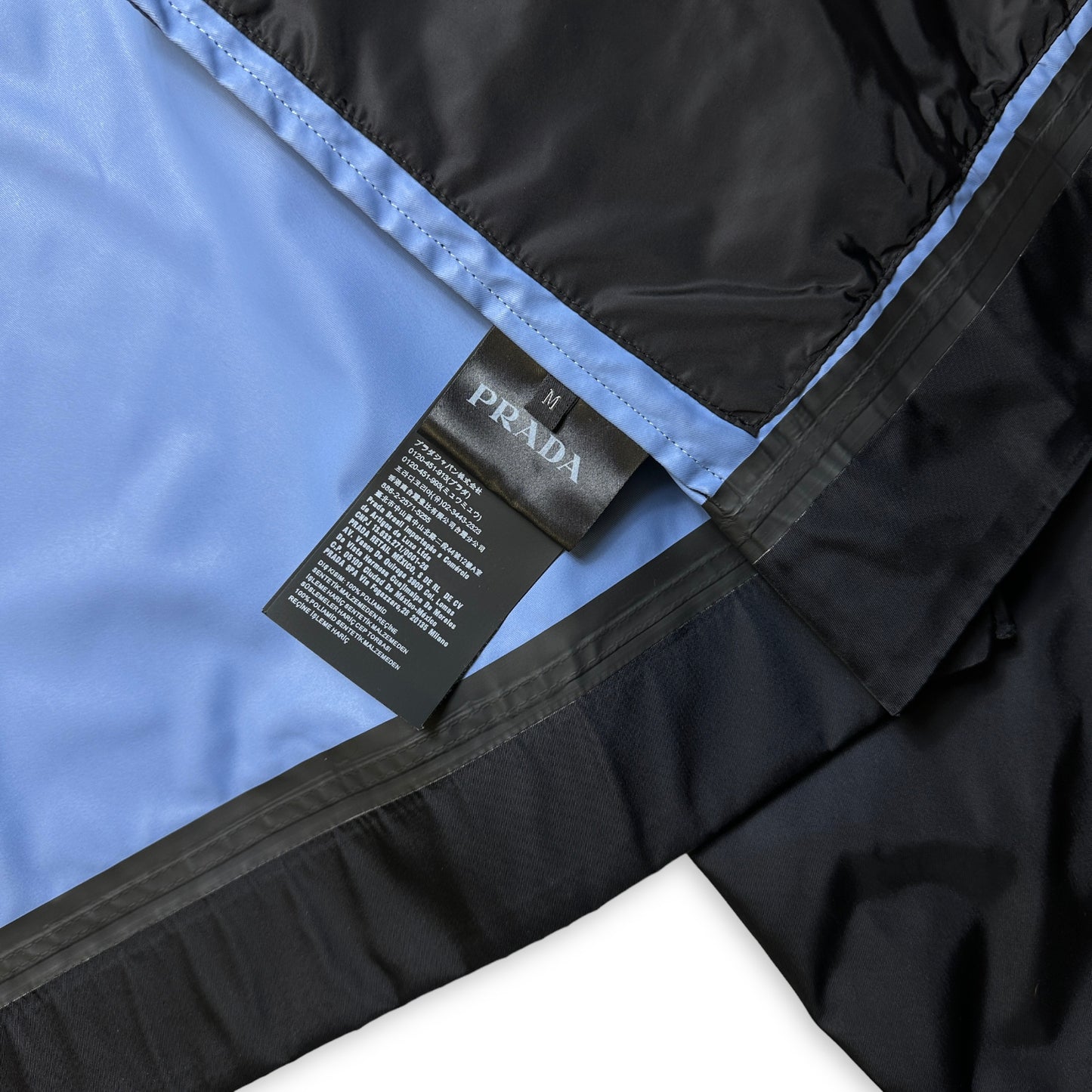 2018 Prada Jet Black Taped Seams Blouson Jacket - Medium