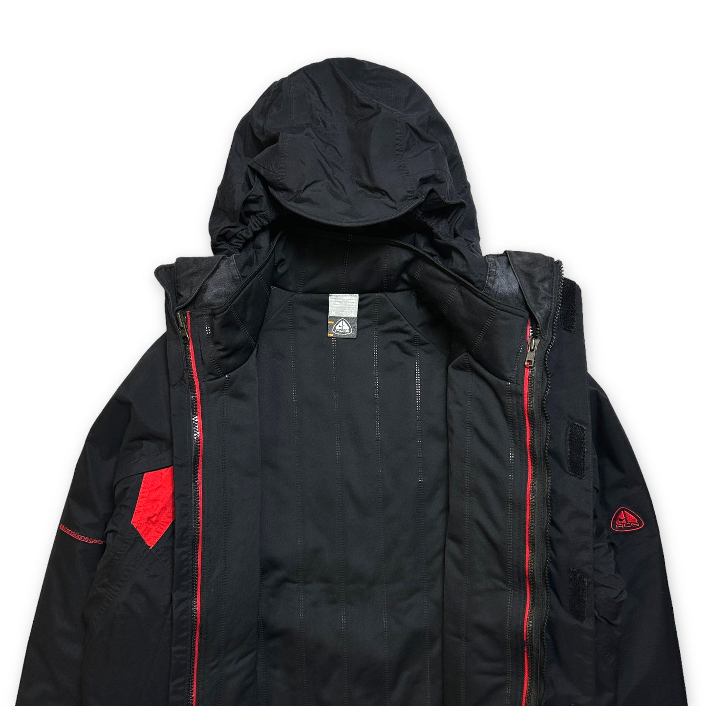 Early 2000's Nike ACG Black/Red 2in1 Padded Jacket - Medium