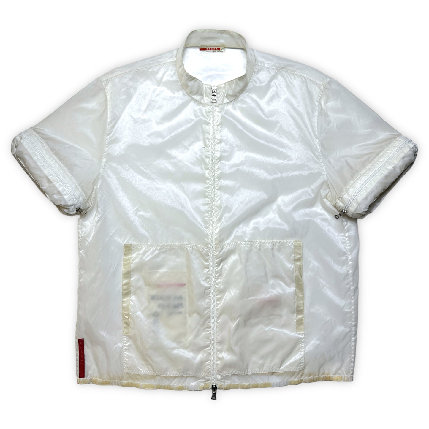 SS99' Veste semi-transparente en polyuréthane 2 en 1 Prada Sport - Grand / Extra Large