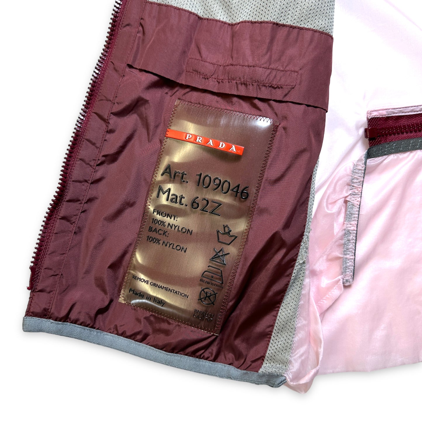 SS00' Prada Sport Gilet Bordeaux/Rose - UK6-8