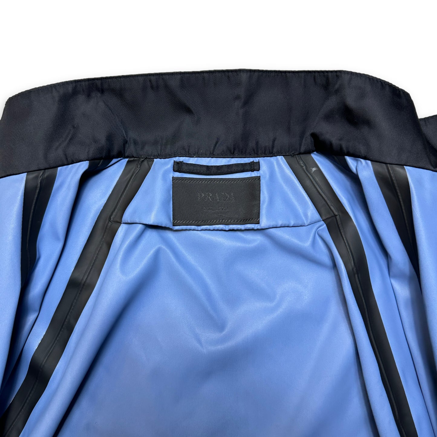 2018 Prada Jet Black Taped Seams Blouson Jacket - Medium