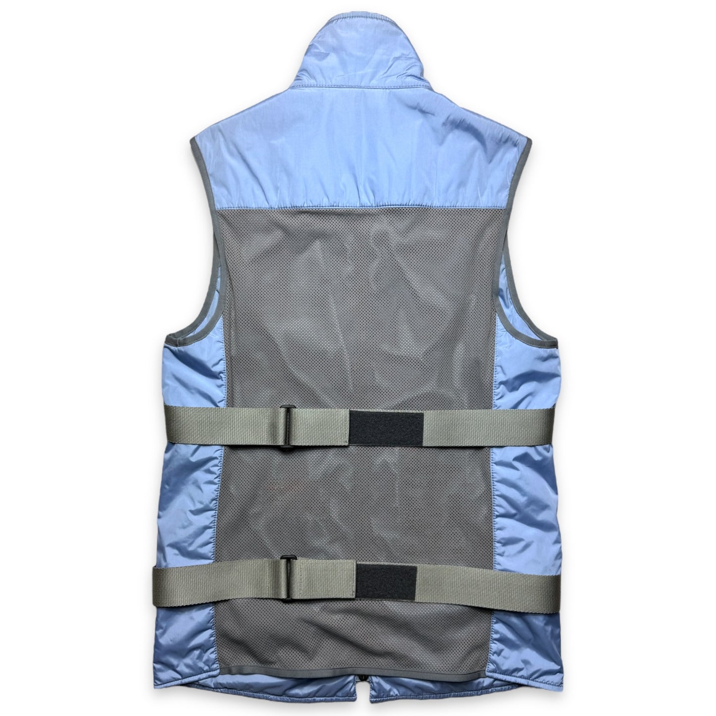 SS99' Prada Sport Baby Blue Padded Nylon Bondage Strap Vest - Medium