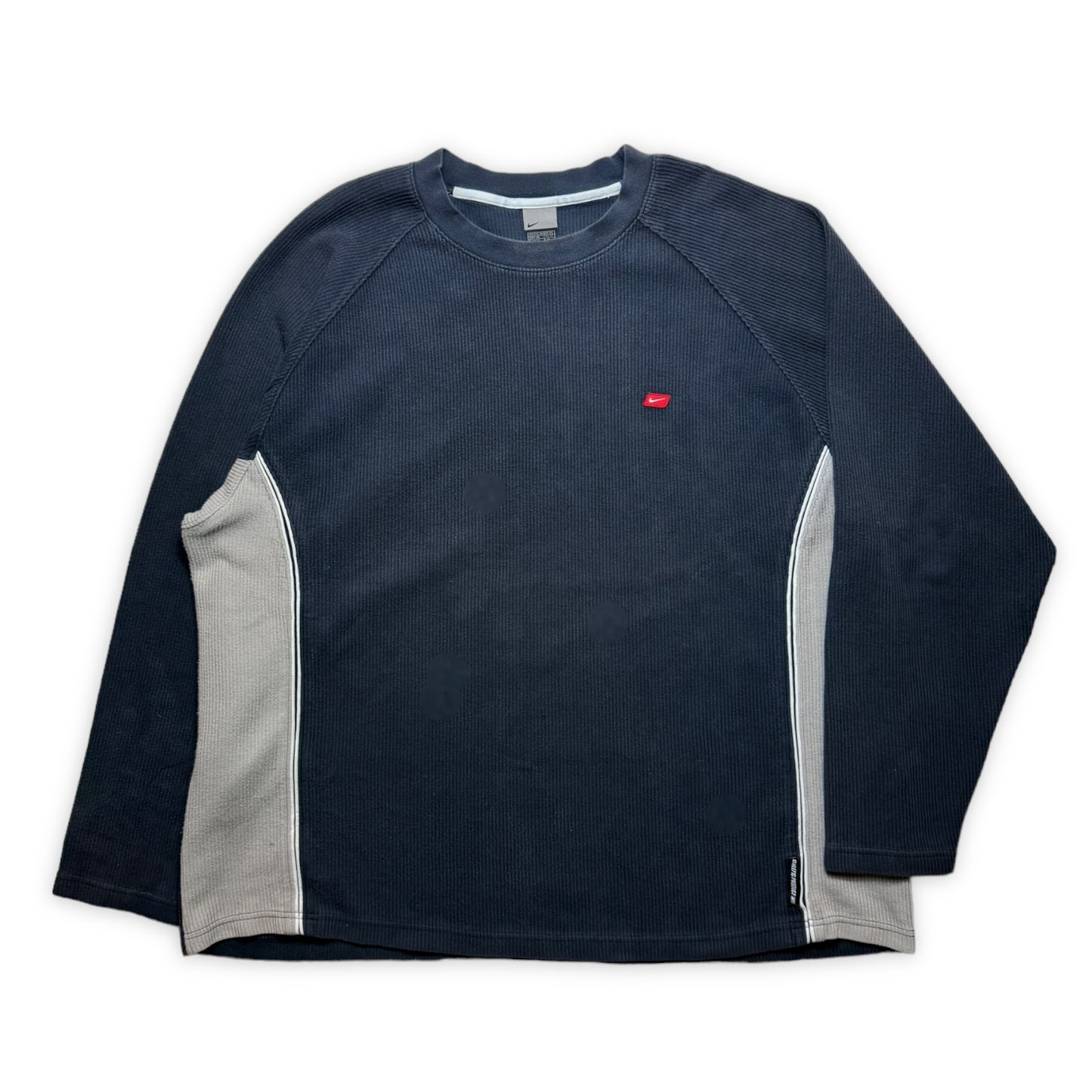 Early 2000's Nike Ribbed Cotton Midnight Navy Crewneck - Extra Large / Extra Extra Large