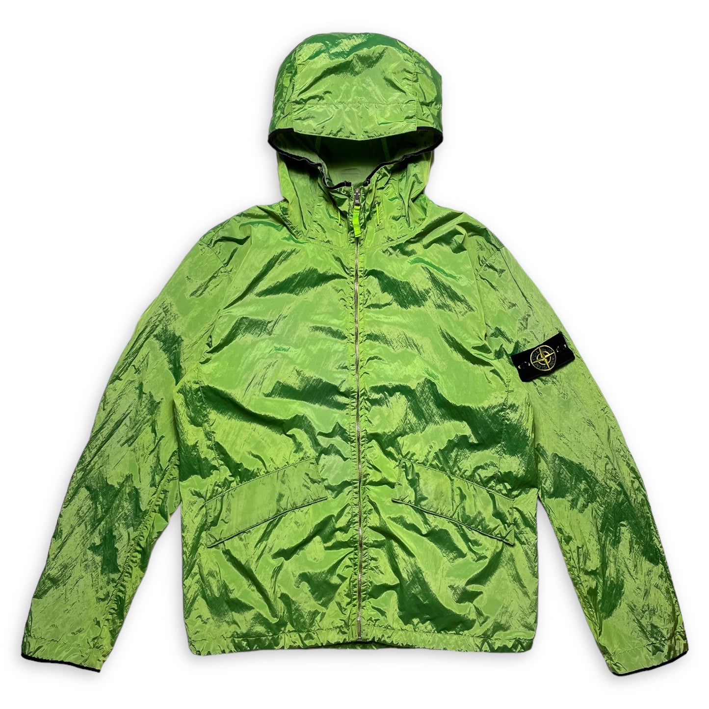 SS09' Stone Island Volt Green Nylon Metal Shimmer Jacket - Extra Large
