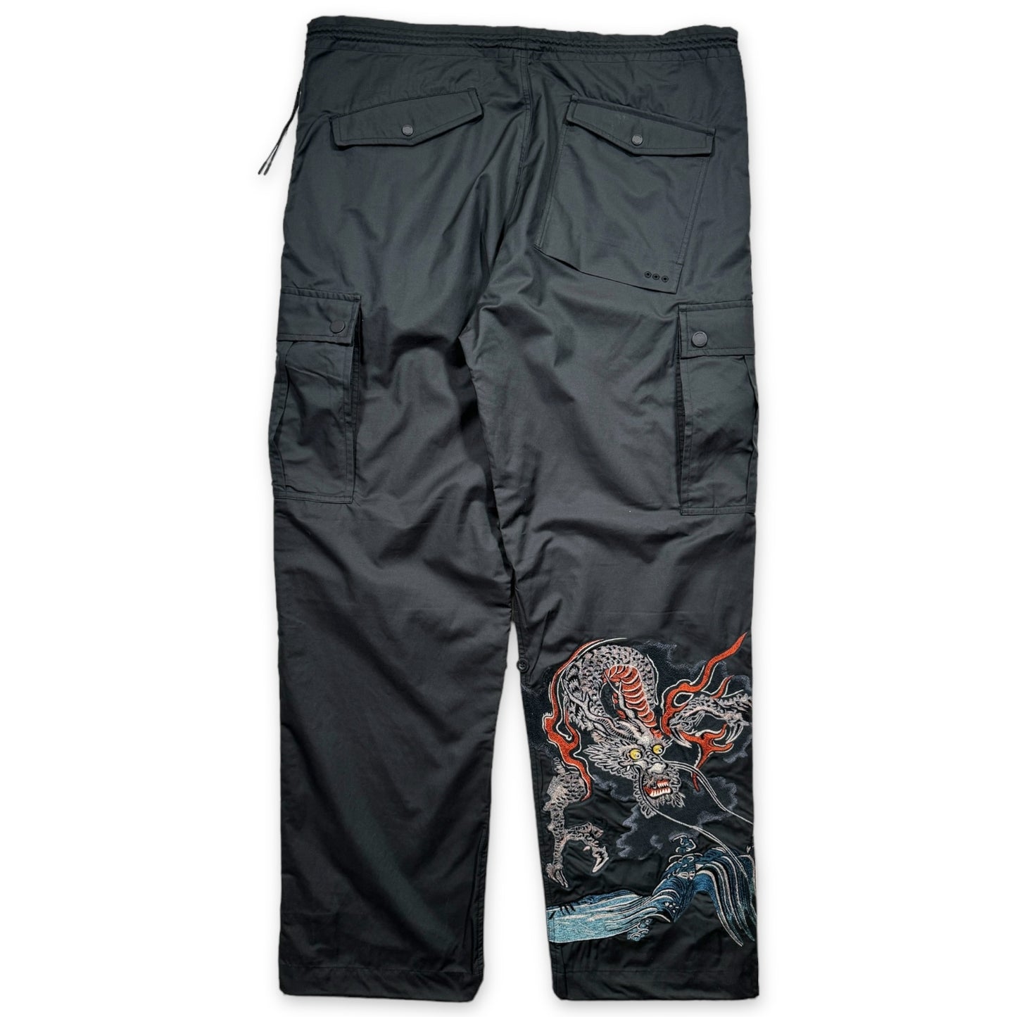 SS23' Maharishi Dark Grey Embroidered Dragon Snopants - Small / Medium / Extra Large