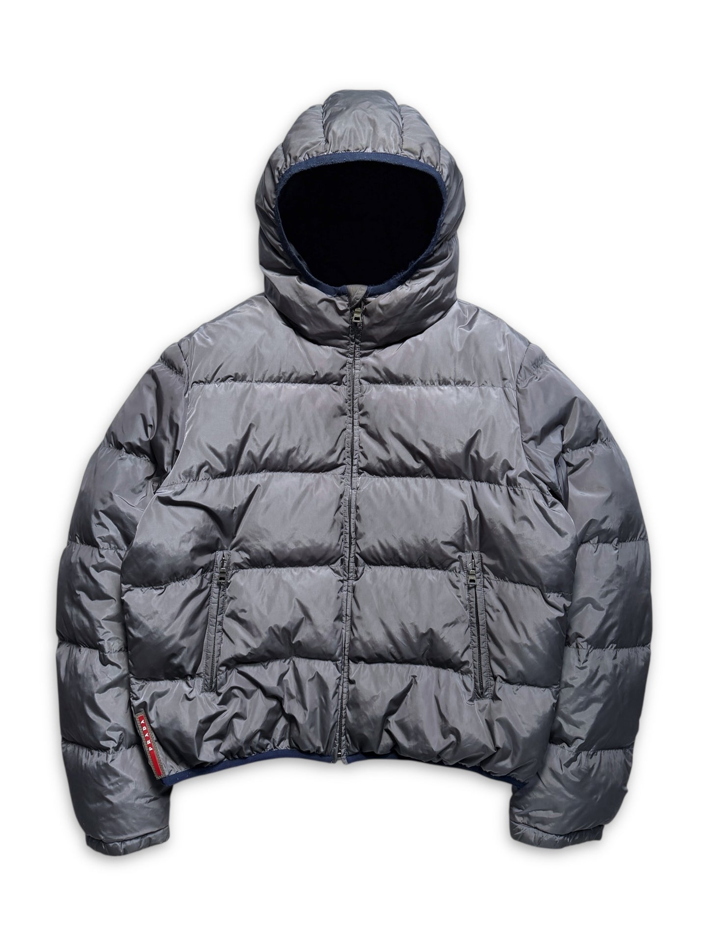 Early 2000's Prada Linea Rossa Gun Metal Grey Puffer Jacket