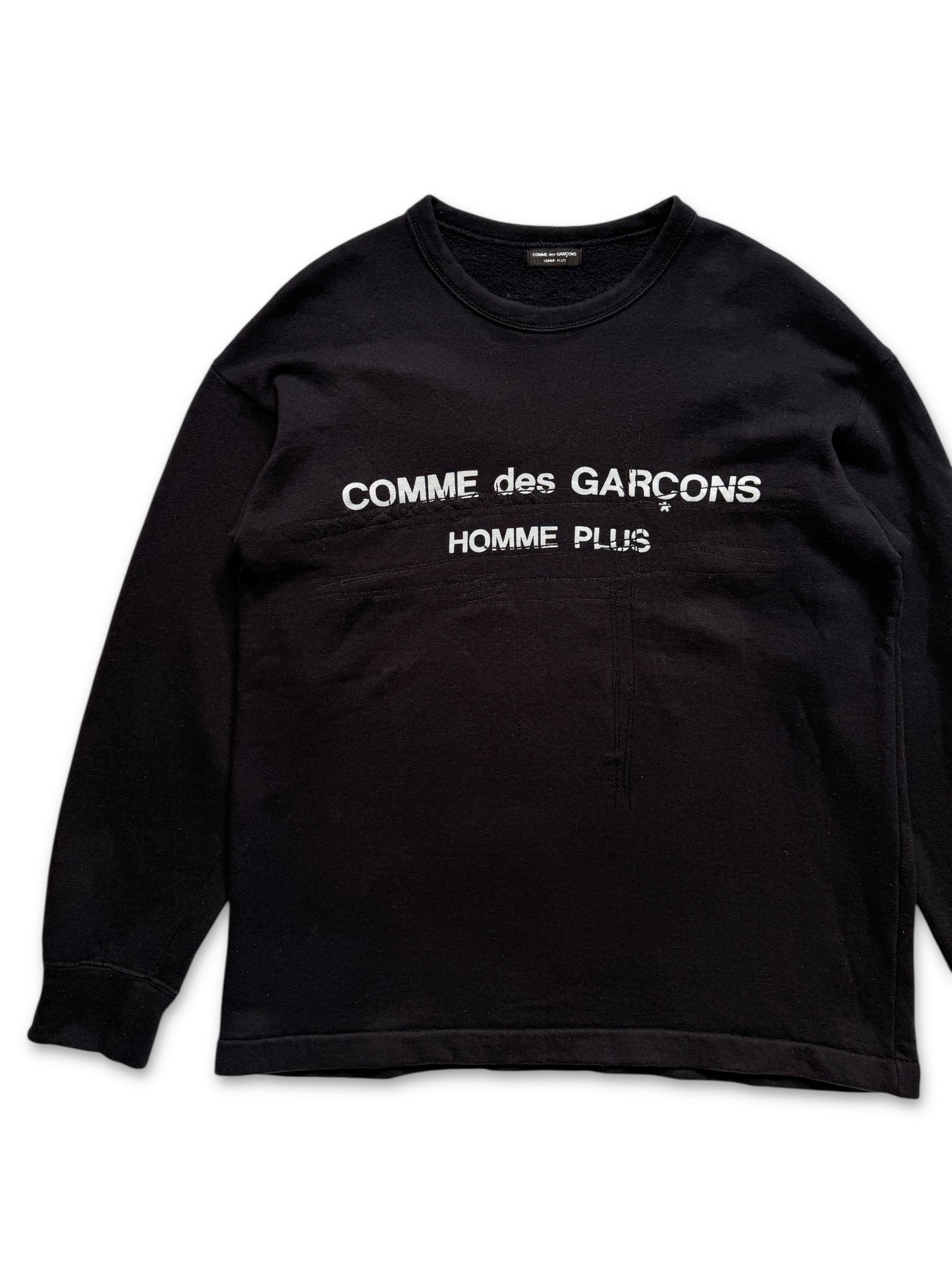 Early 2000's Comme Des Garcons Homme Plus Scratch Embroidered Crewneck