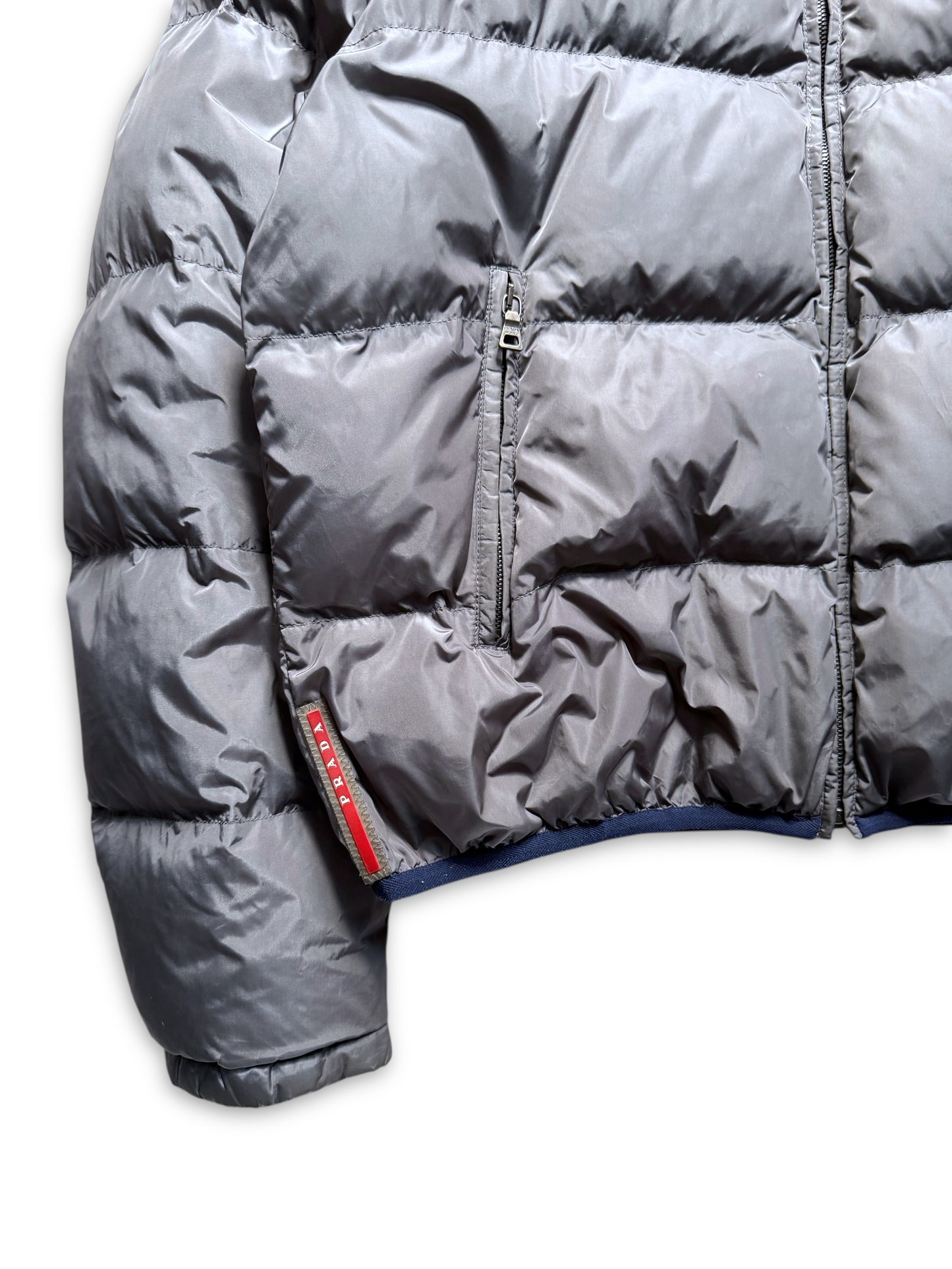 Early 2000's Prada Linea Rossa Gun Metal Grey Puffer Jacket