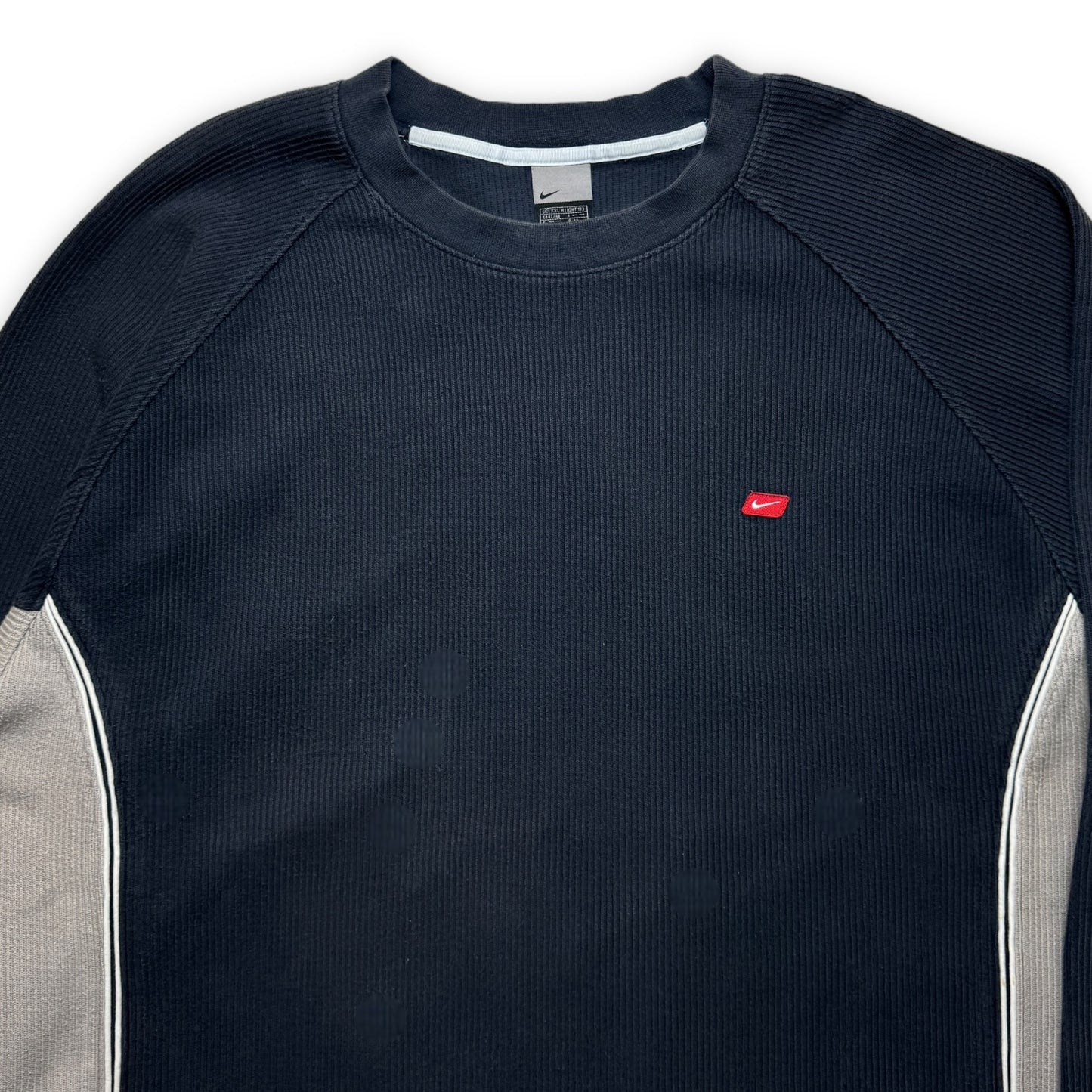 Early 2000's Nike Ribbed Cotton Midnight Navy Crewneck - Extra Large / Extra Extra Large