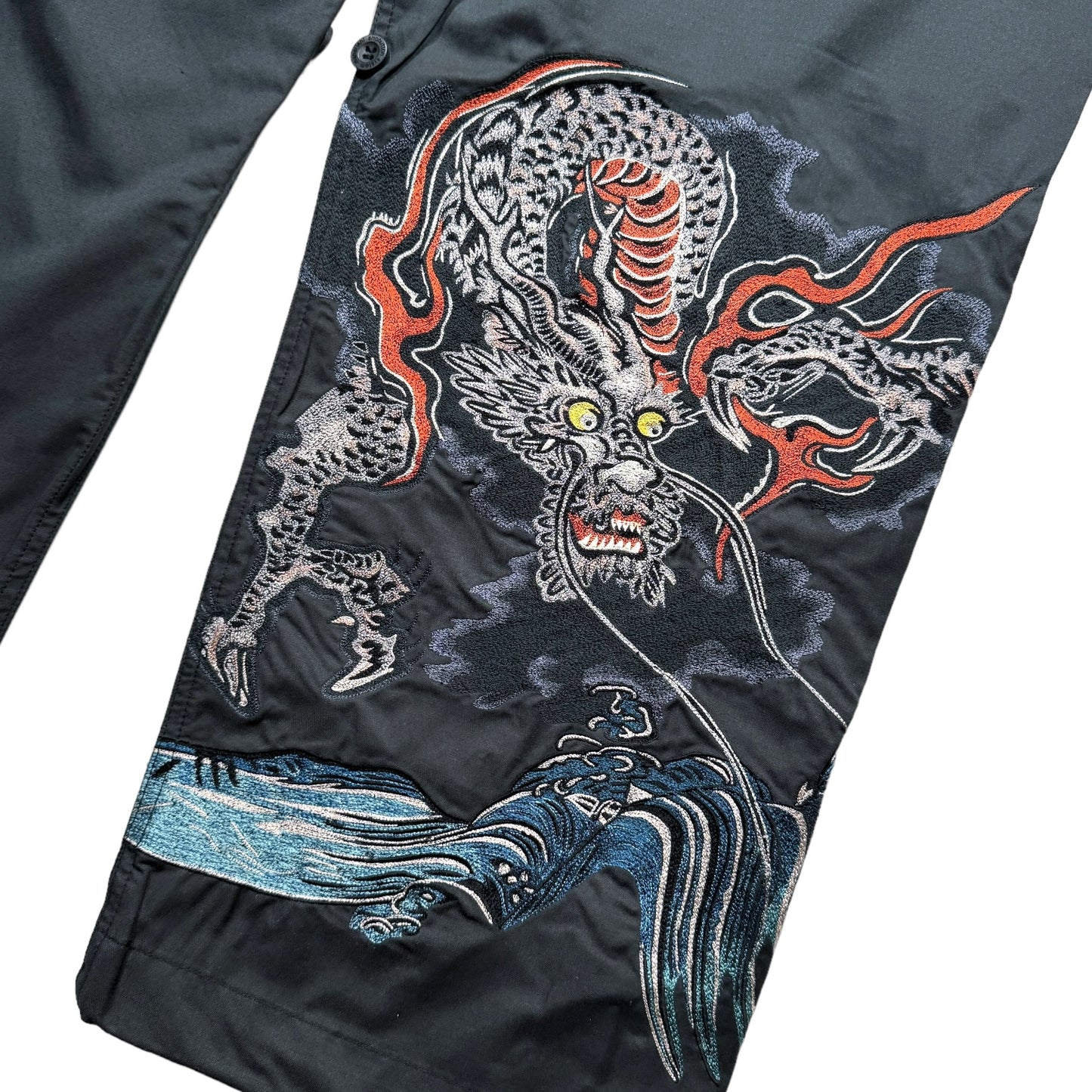 SS23' Maharishi Dark Grey Embroidered Dragon Snopants - Small / Medium / Extra Large
