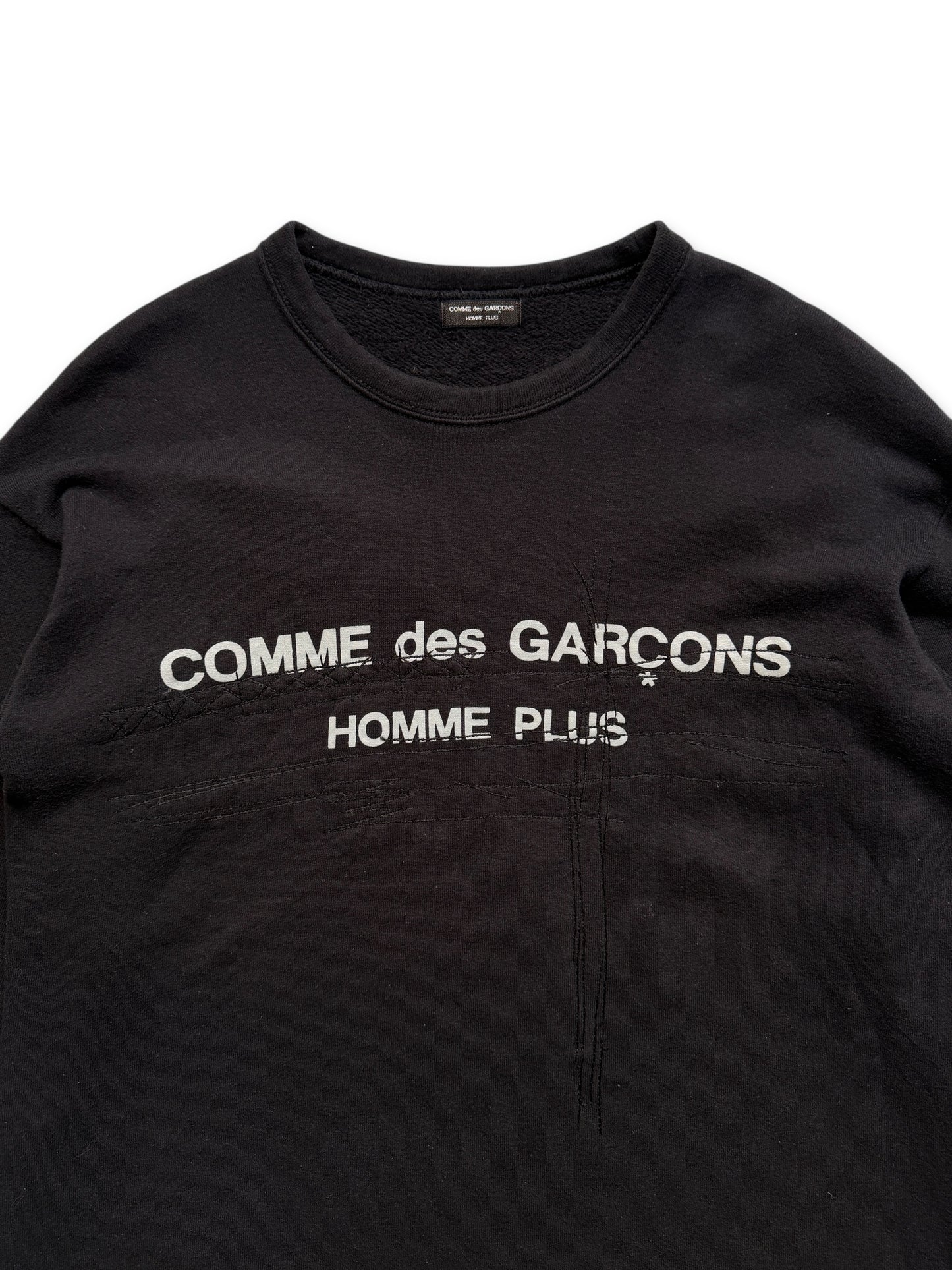 Early 2000's Comme Des Garcons Homme Plus Scratch Embroidered Crewneck