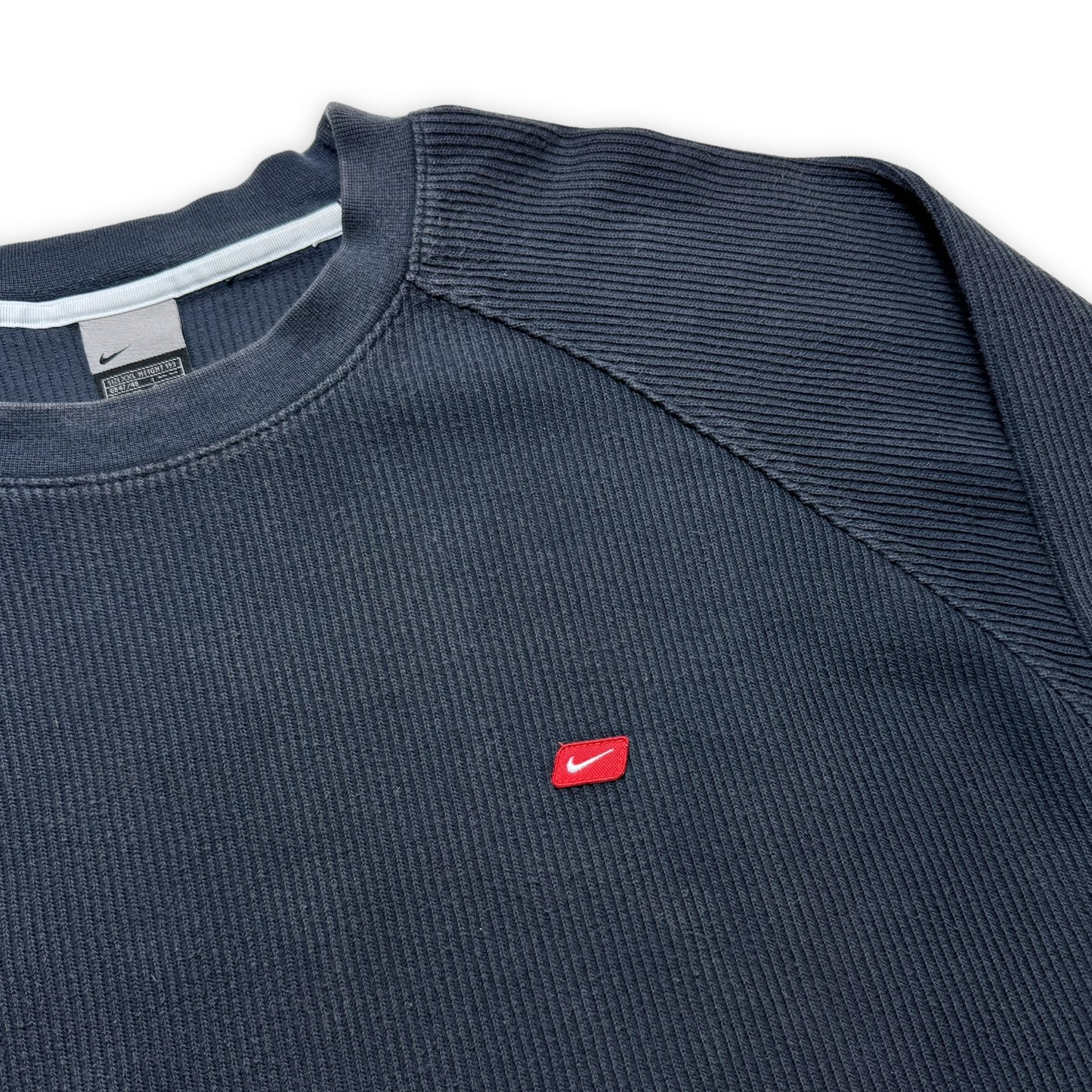 Early 2000's Nike Ribbed Cotton Midnight Navy Crewneck - Extra Large / Extra Extra Large