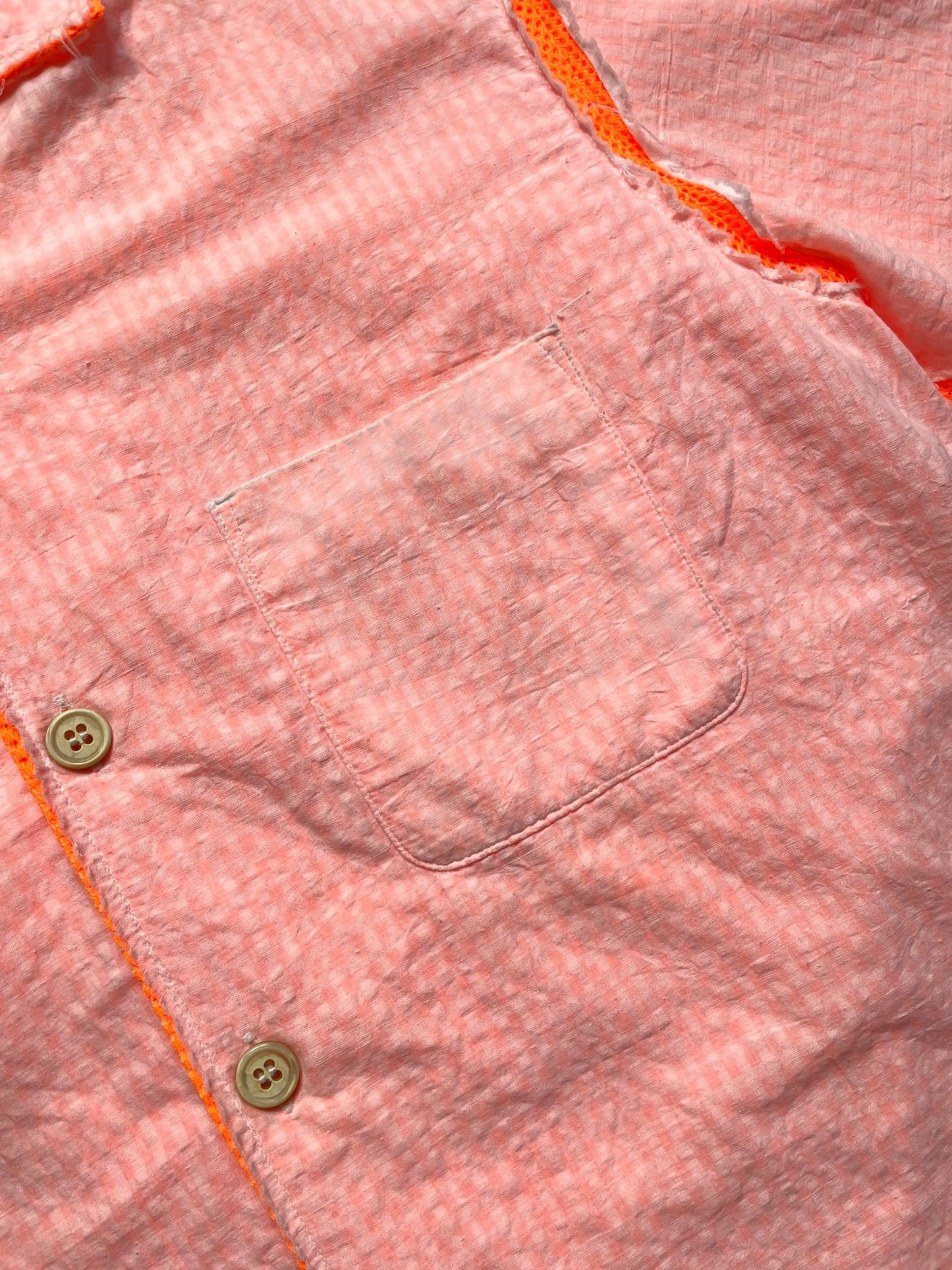 2003 Comme Des Garcons Exposed Mesh Seam Short Sleeve Shirt