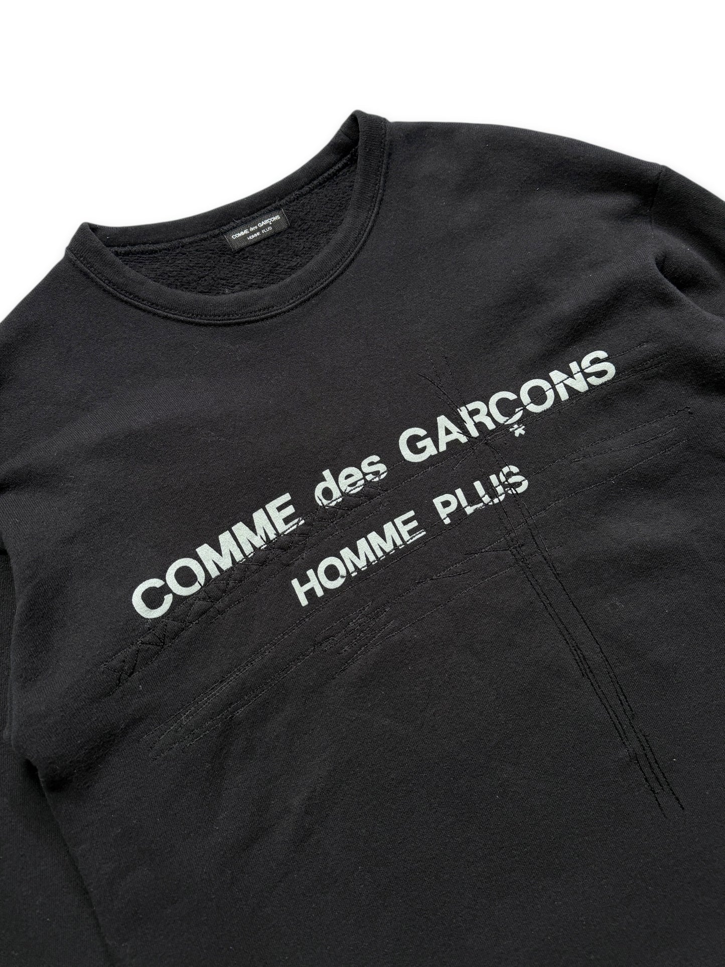Early 2000's Comme Des Garcons Homme Plus Scratch Embroidered Crewneck