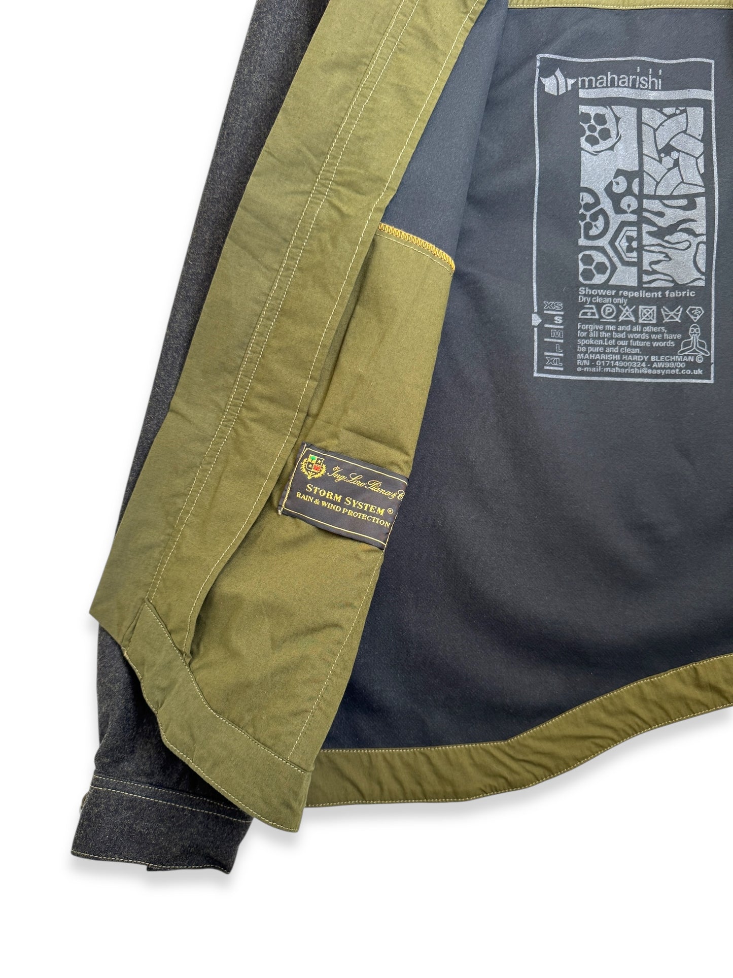 1999 Maharishi Loro Piana Storm System Wool 3M Reflective Curved Hem Jacket