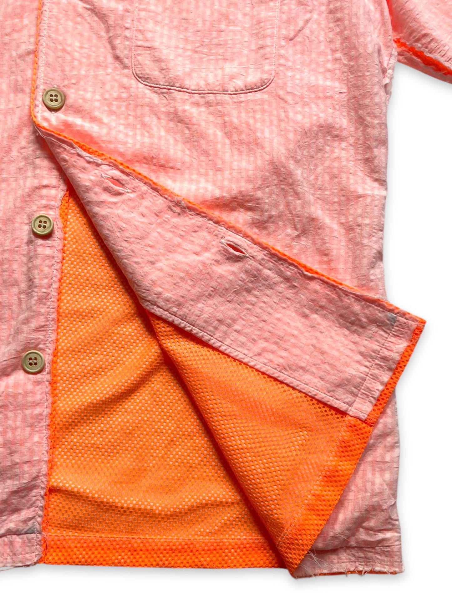 2003 Comme Des Garcons Exposed Mesh Seam Short Sleeve Shirt