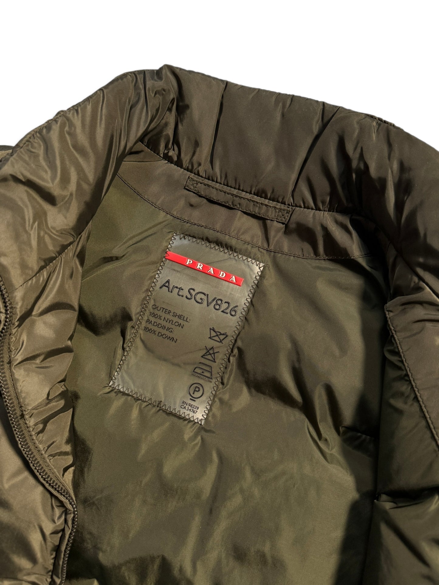 Early 2000’s Prada Sport Deep Khaki Padded Gilet