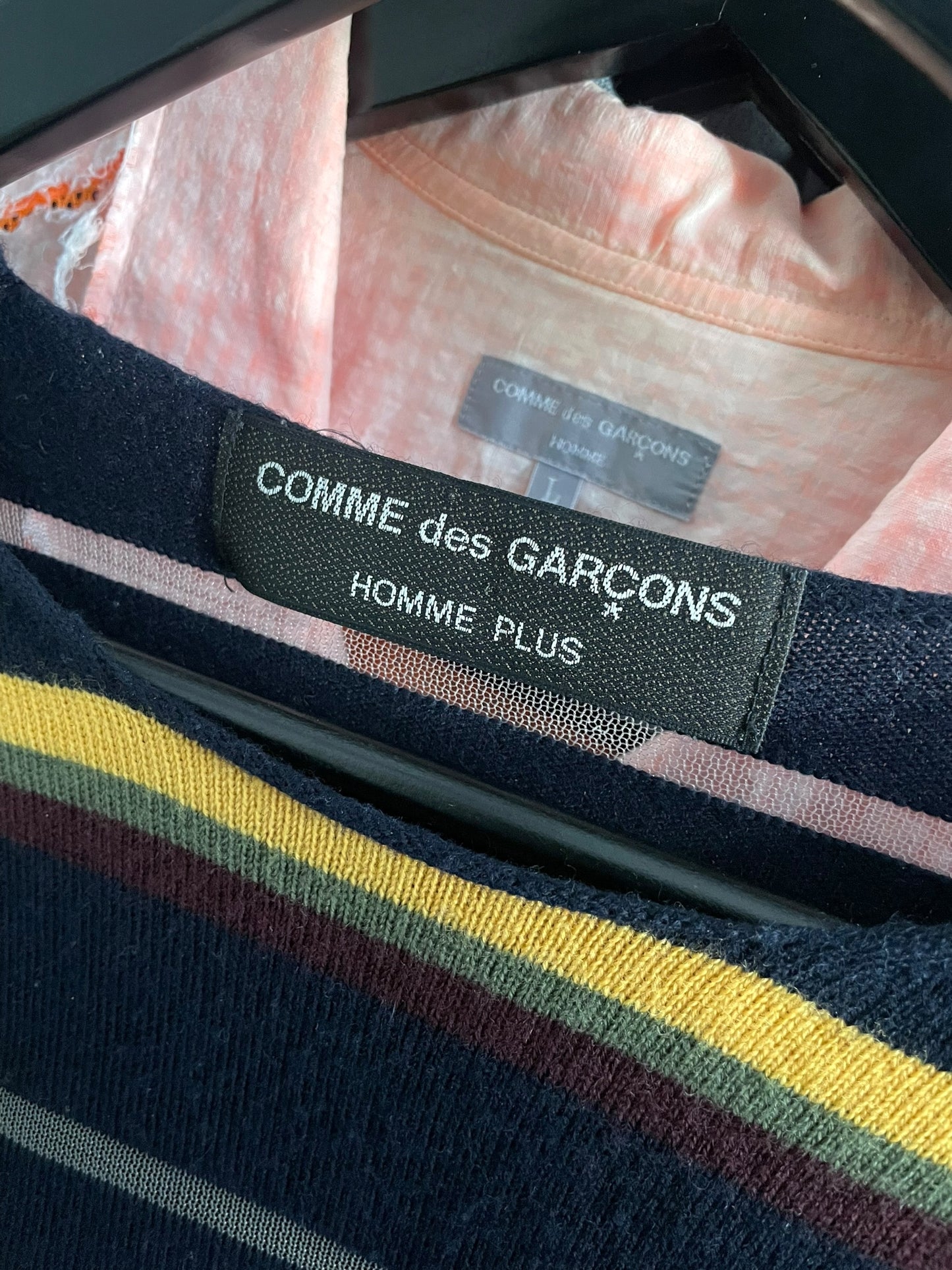 SS04' Comme Des Garcons Homme Plus Striped Transparent Knit