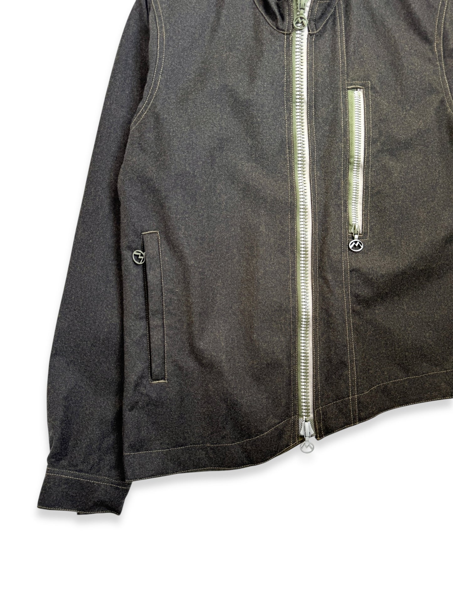 1999 Maharishi Loro Piana Storm System Wool 3M Reflective Curved Hem Jacket