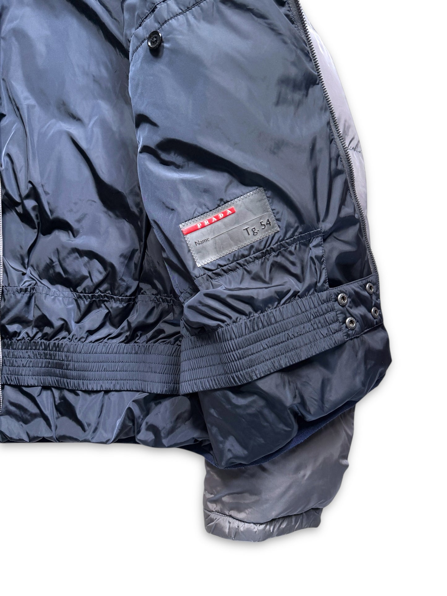 Early 2000's Prada Linea Rossa Gun Metal Grey Puffer Jacket
