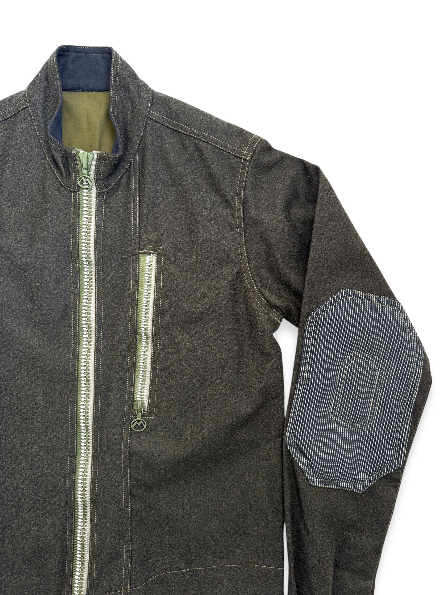 1999 Maharishi Loro Piana Storm System Wool 3M Reflective Curved Hem Jacket