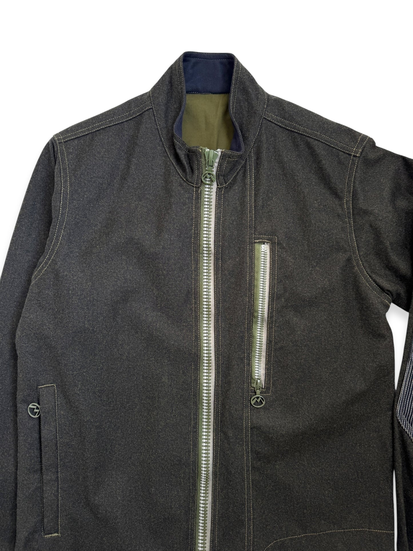 1999 Maharishi Loro Piana Storm System Wool 3M Reflective Curved Hem Jacket