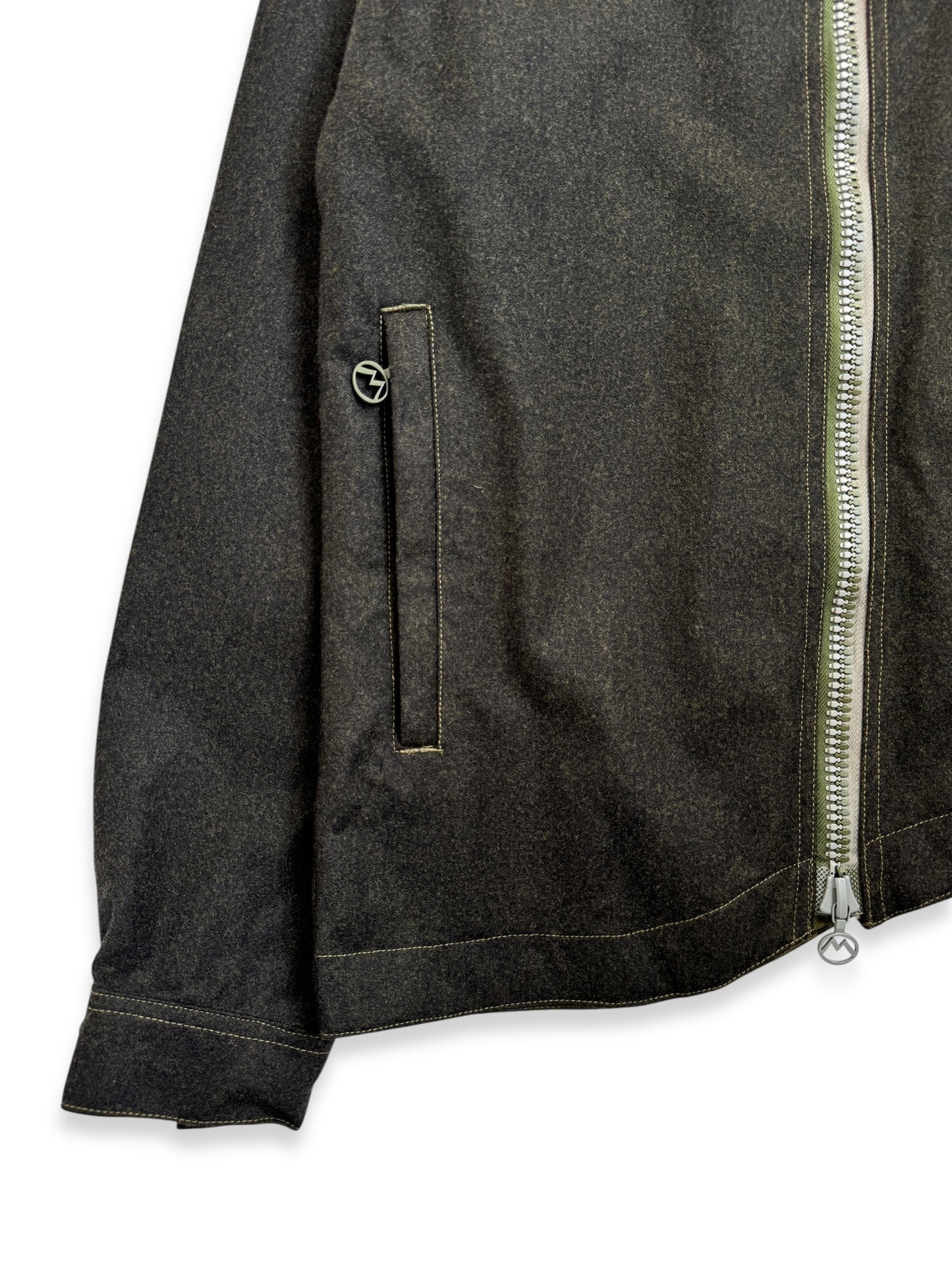 1999 Maharishi Loro Piana Storm System Wool 3M Reflective Curved Hem Jacket