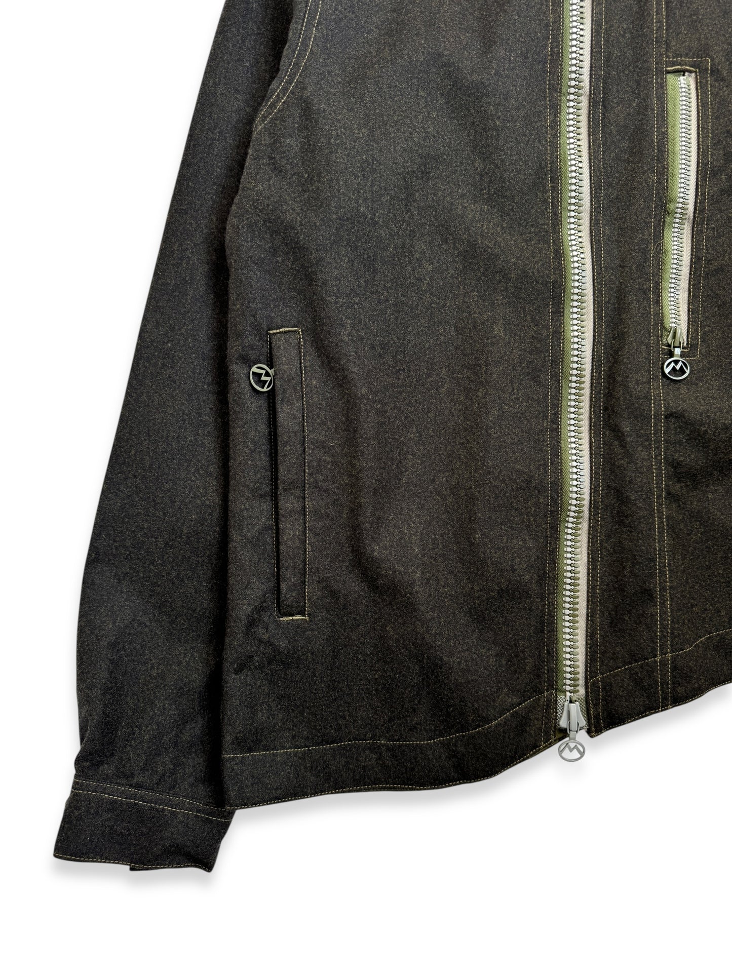1999 Maharishi Loro Piana Storm System Wool 3M Reflective Curved Hem Jacket