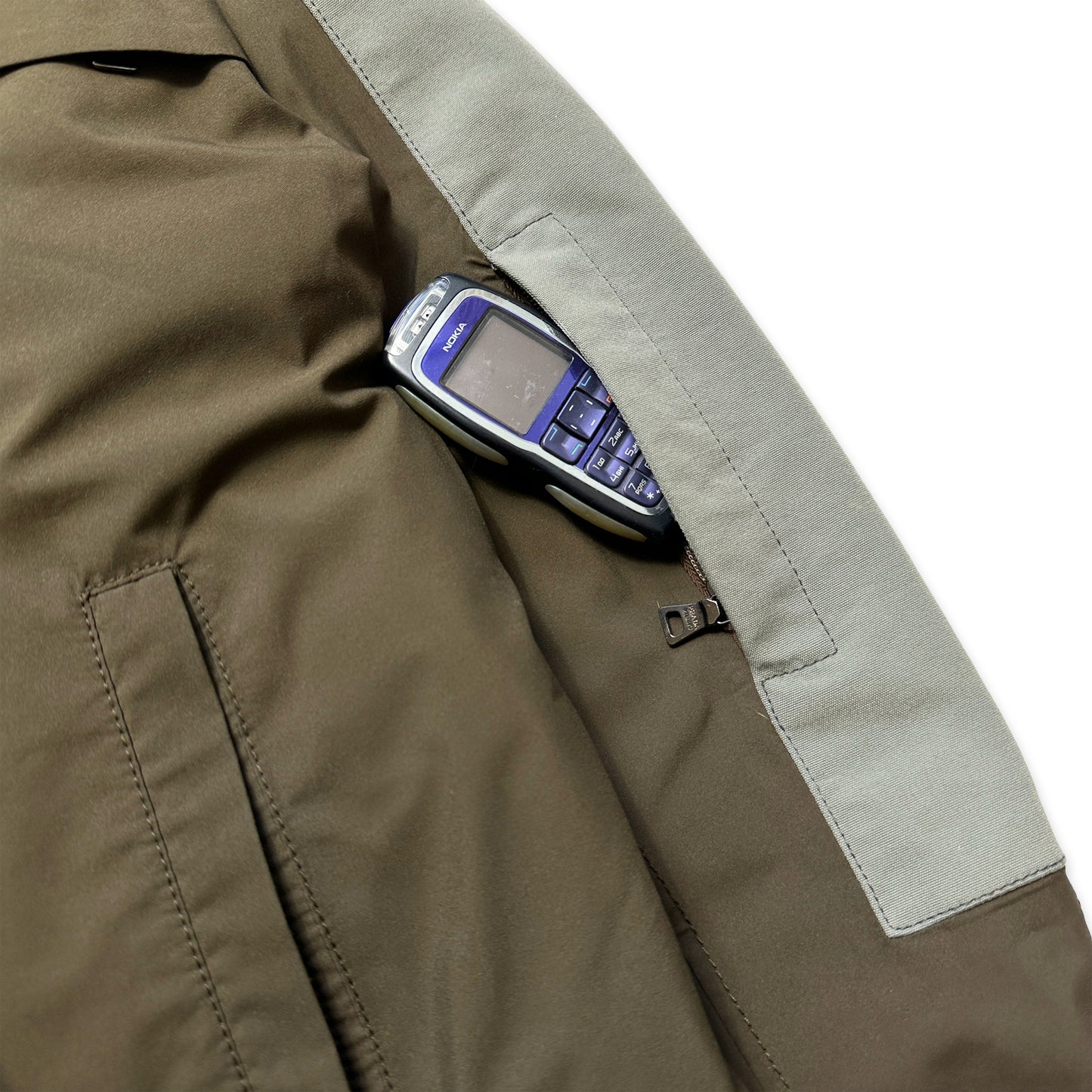 Veste Prada Sport Luna Rossa Vert Kaki/Gris Gore-Tex Skii - Moyen / Grand