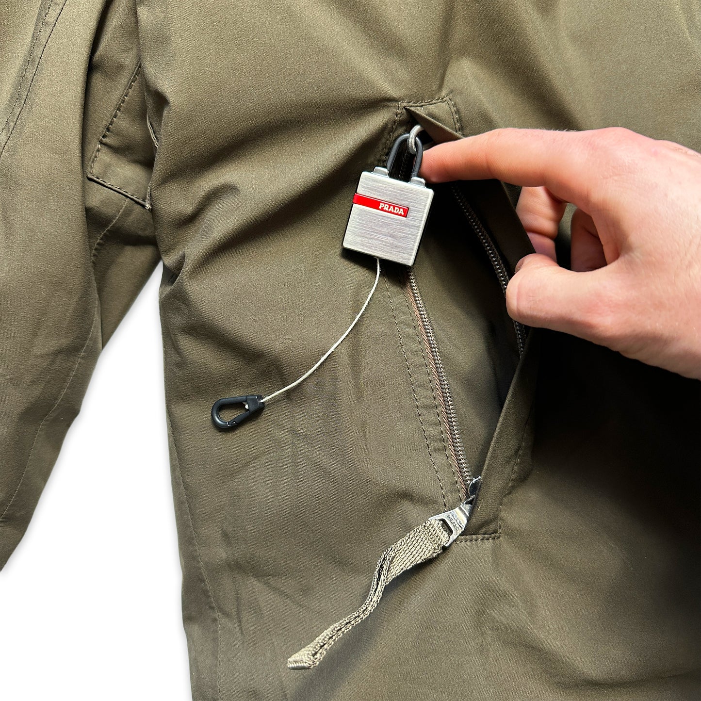 Veste Prada Sport Luna Rossa Vert Kaki/Gris Gore-Tex Skii - Moyen / Grand
