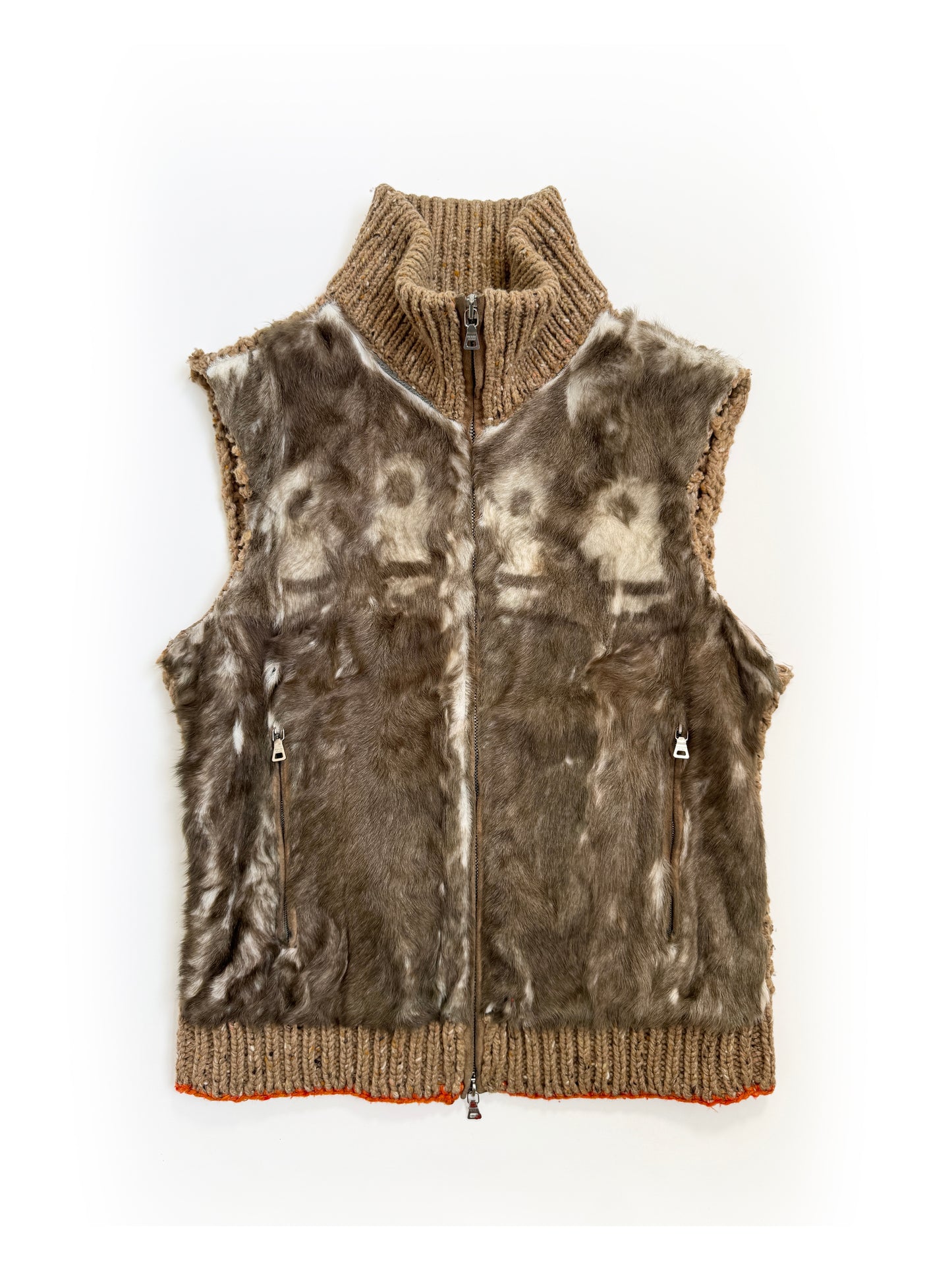 AW03' Prada Sport Dyed Kid Fur Knitted Vest