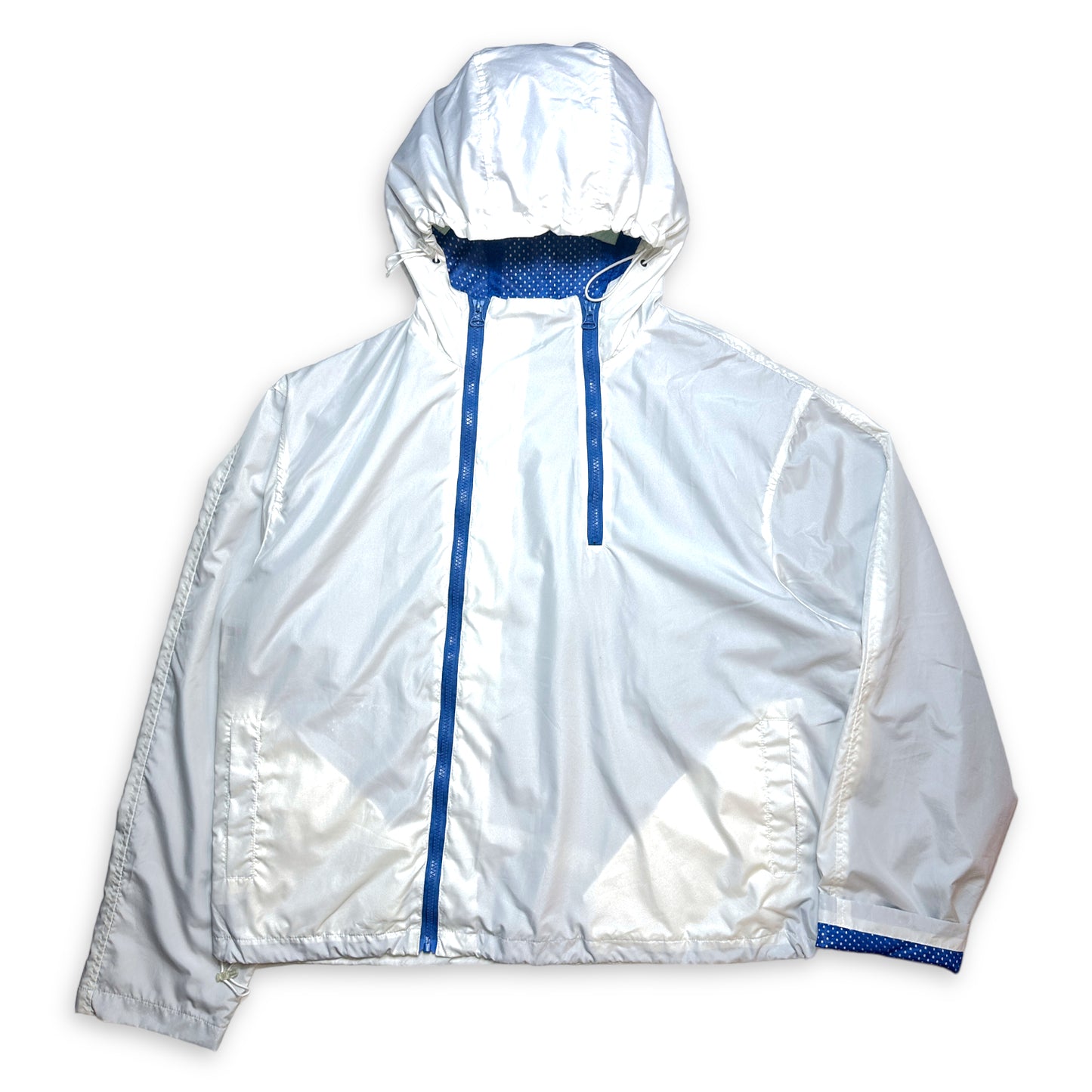 Adolfo Domínguez Pure White Asymmetrical Zip Jacket - Medium/Large