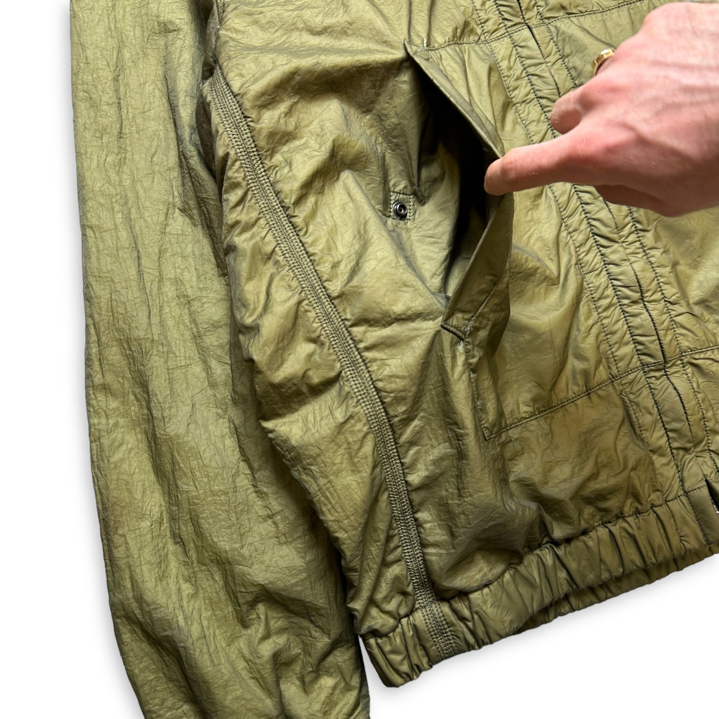 Coupe-vent léger avec badge en maille Stone Island SS08 - Grand / Très grand