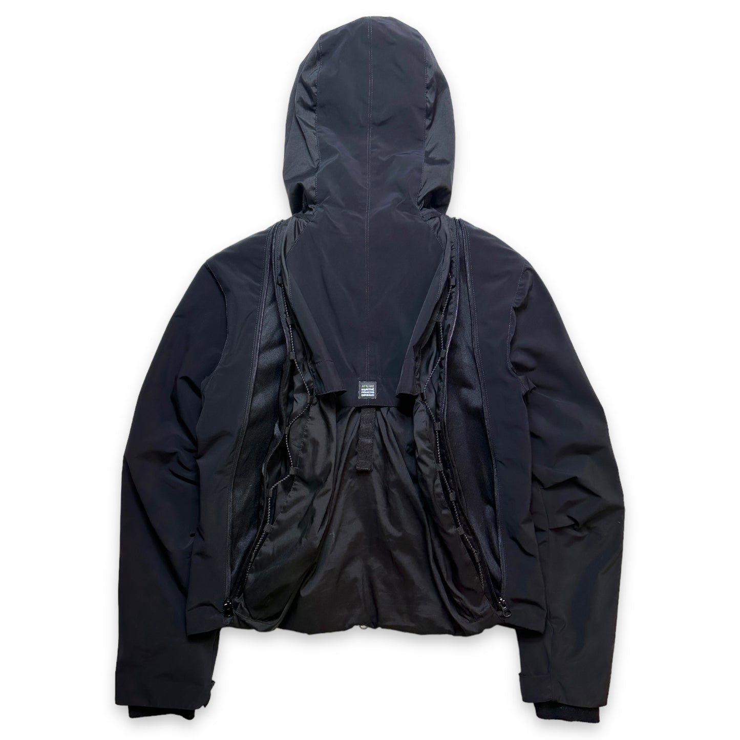 Early 2000’s Marithe + Francois Girbaud Jet Black 2in1 Jackpack