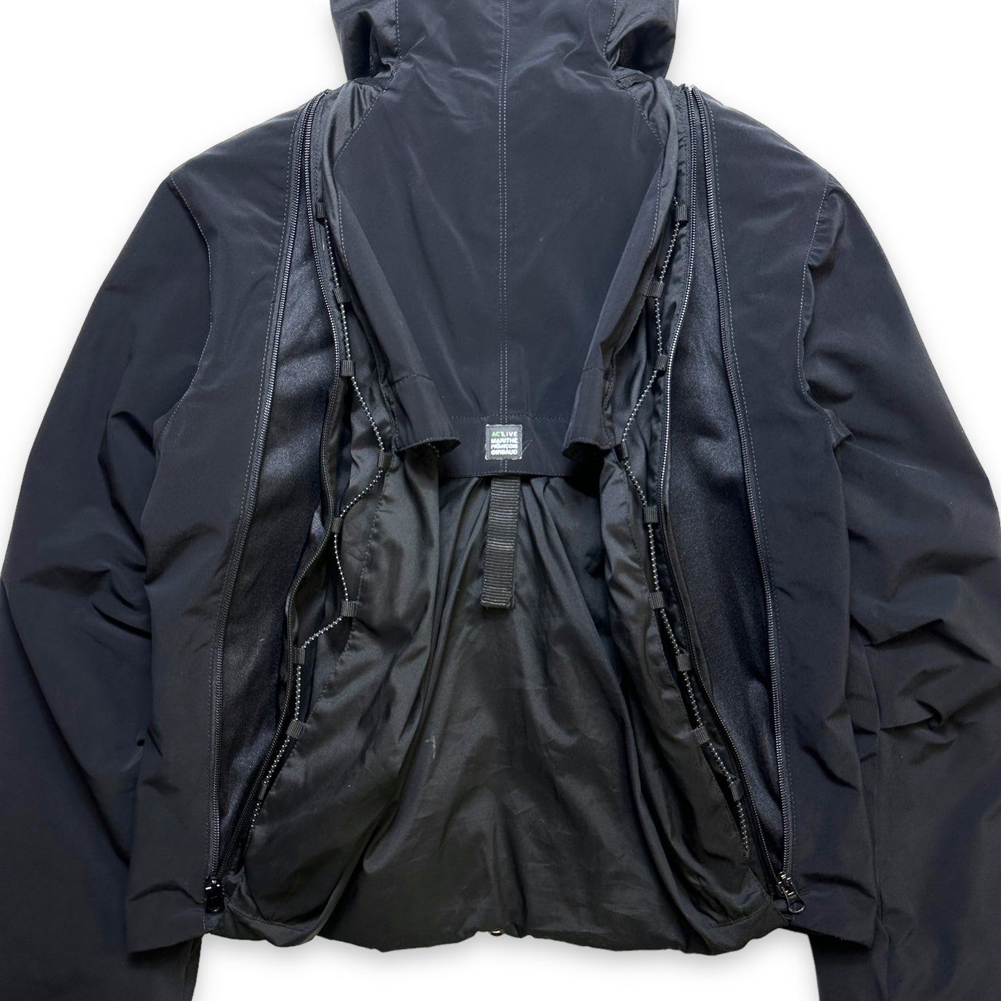 Early 2000’s Marithe + Francois Girbaud Jet Black 2in1 Jackpack