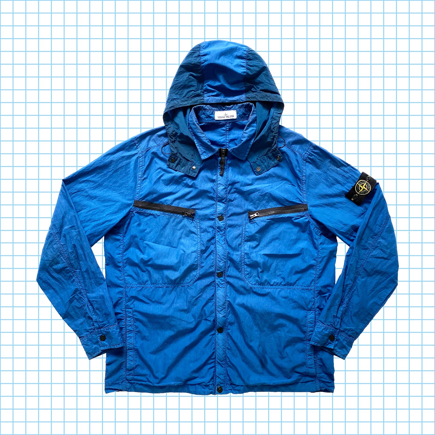Stone Island Double Zip Pocket Nylon Metal Hooded Overshirt SS15’ - Extra Large / Extra Extra Large